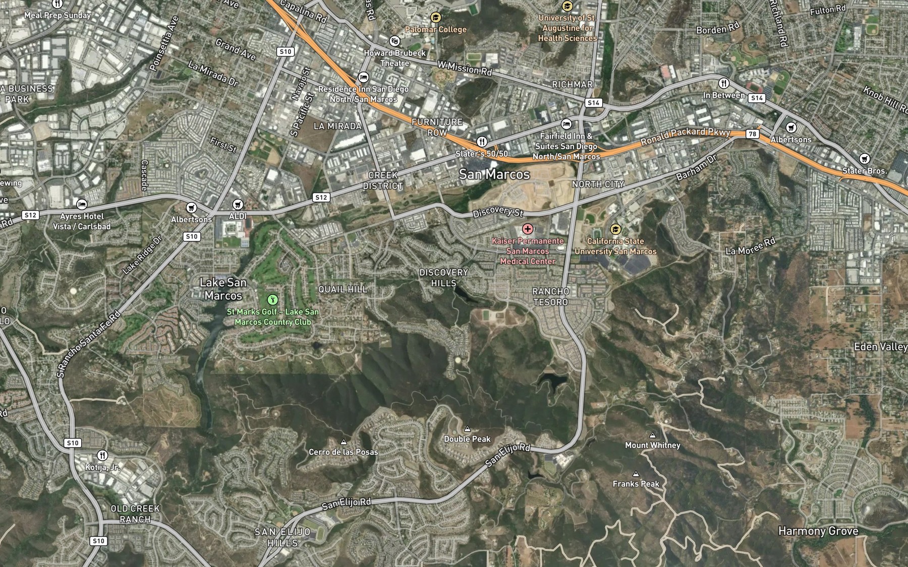 Satellite map of the Discovery Lake