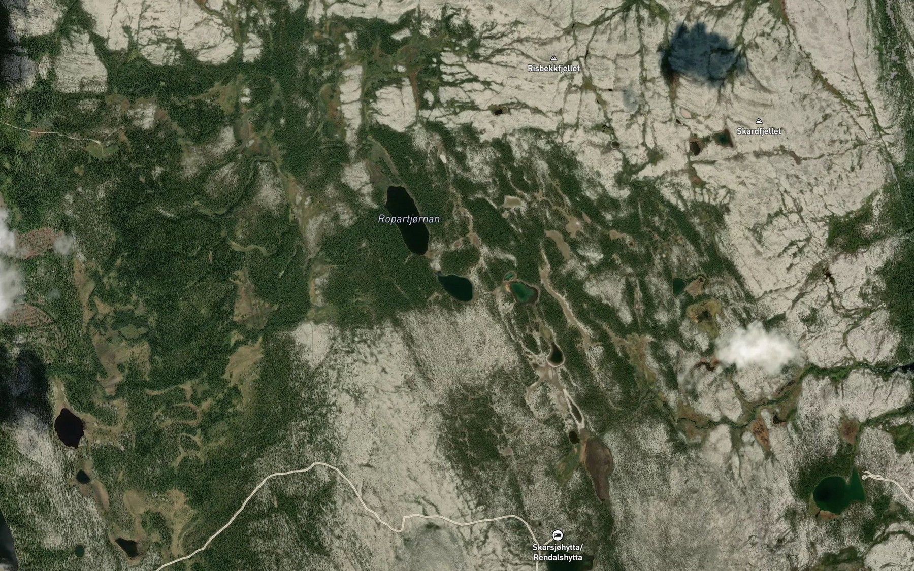 Satellite map of the Ropartjornan