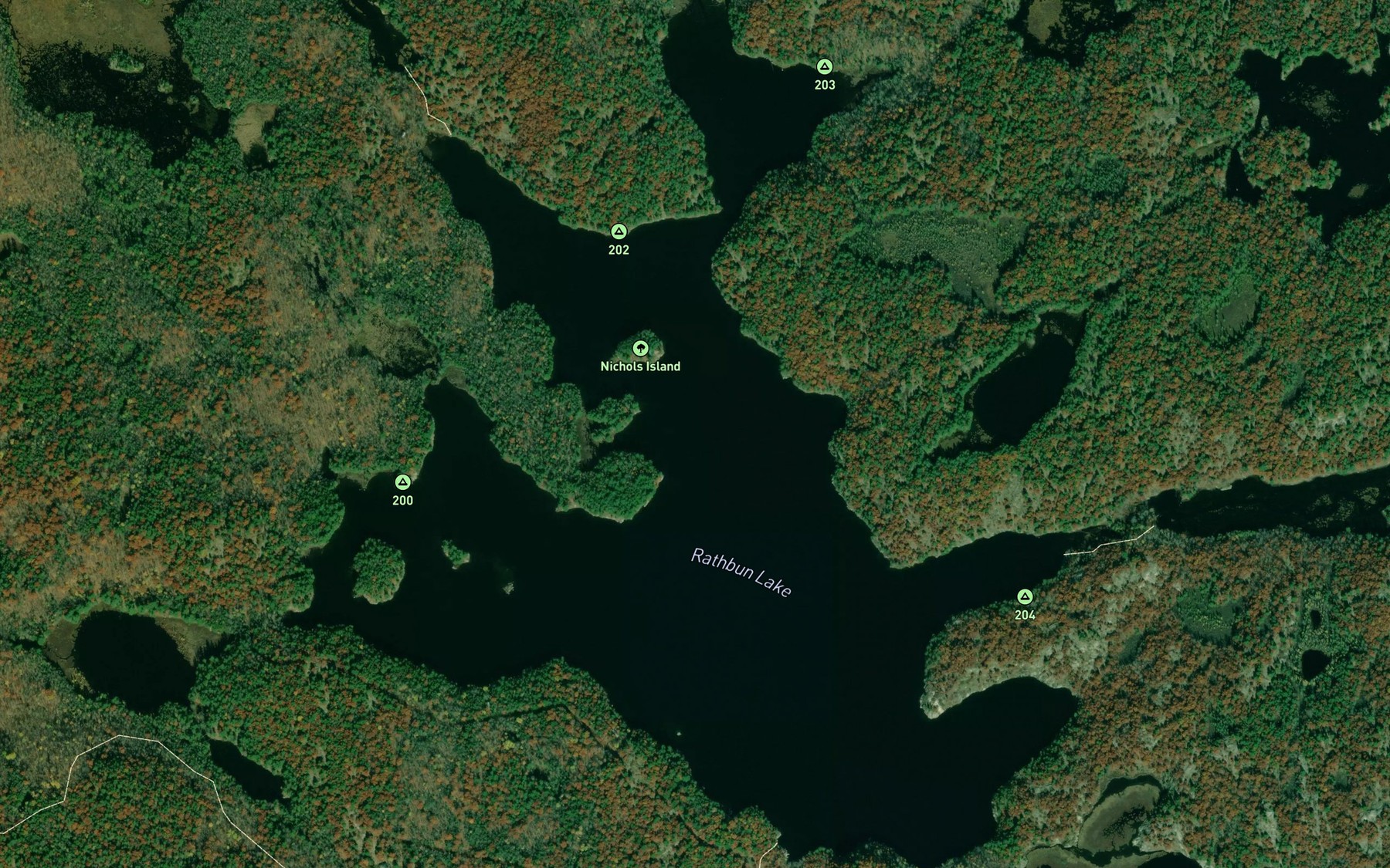 Satellite map of the Rathbun Lake