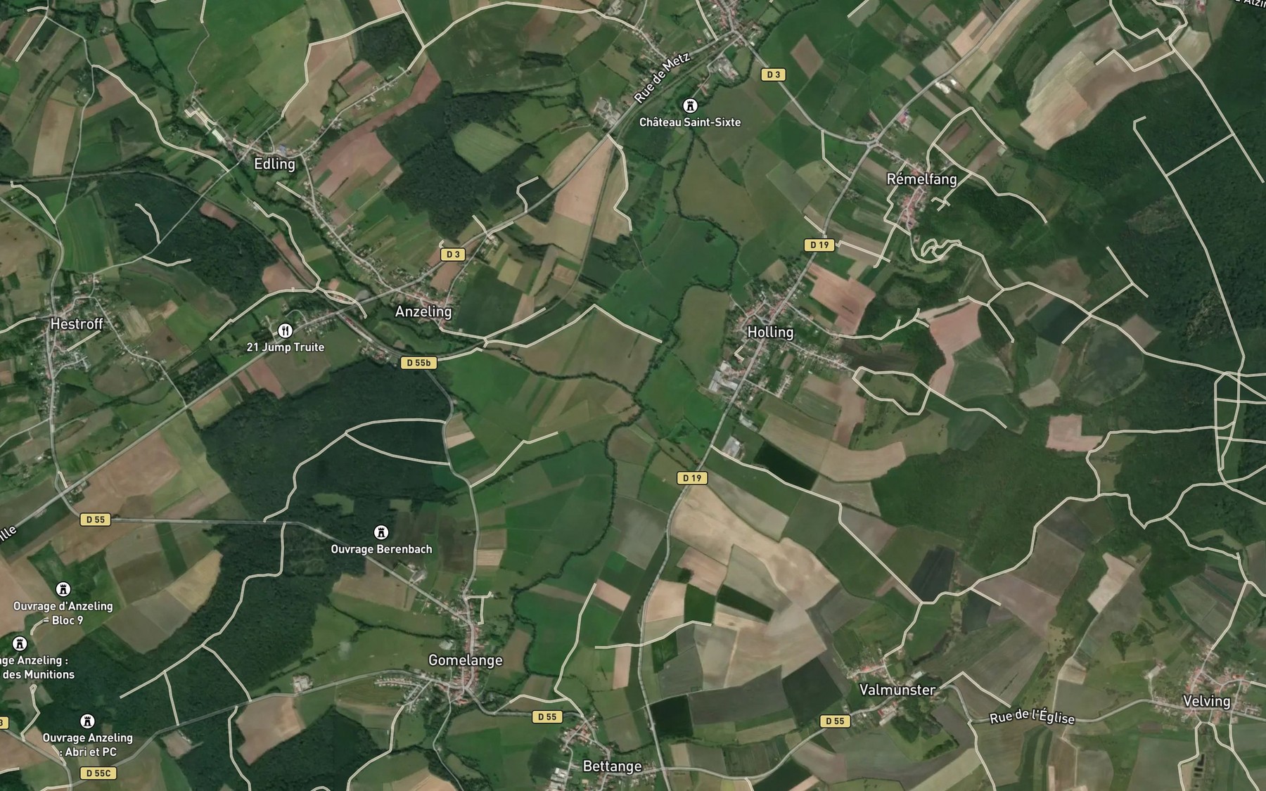 Satellite map of the Anzeling