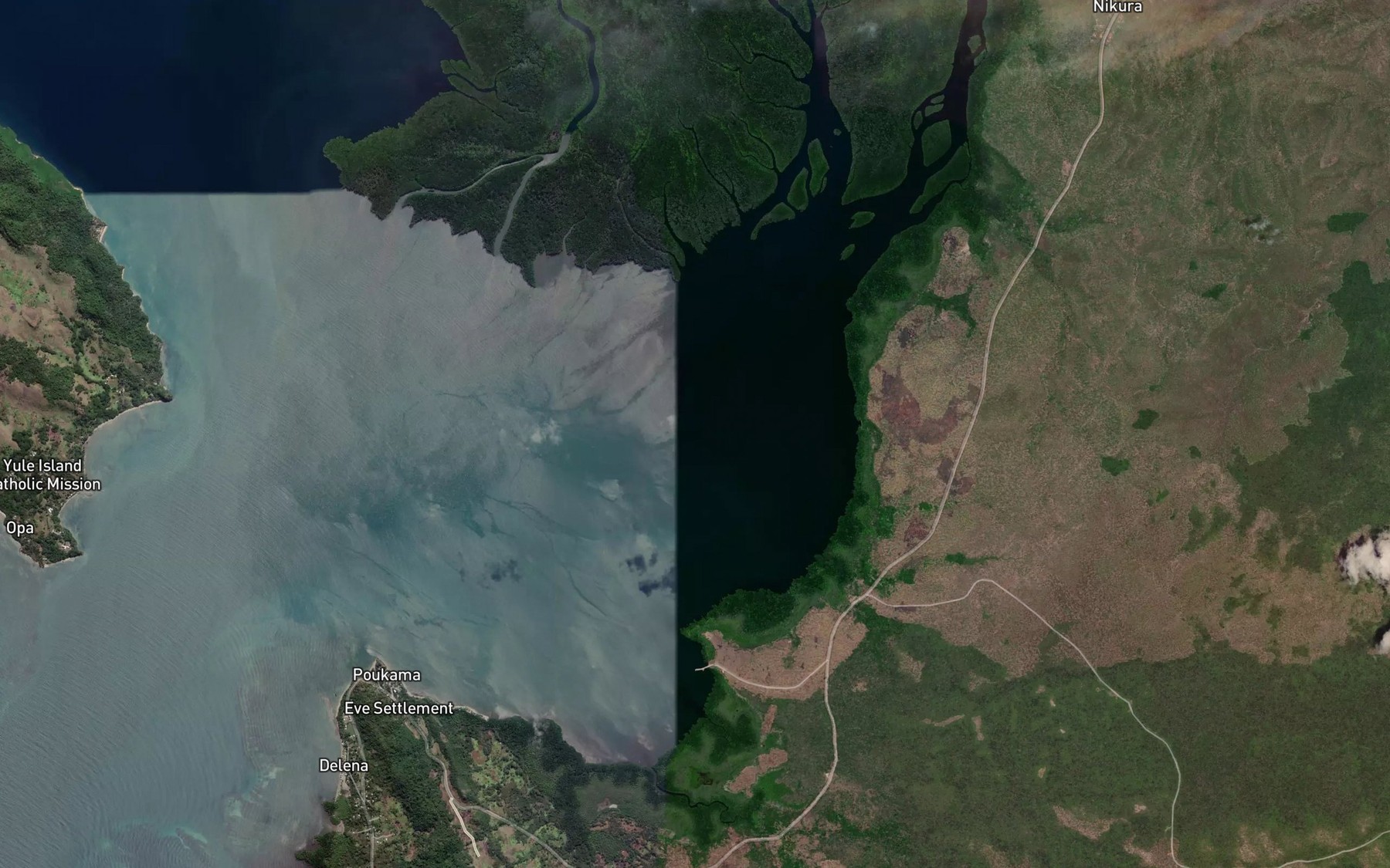 Satellite map of the Hall Sound