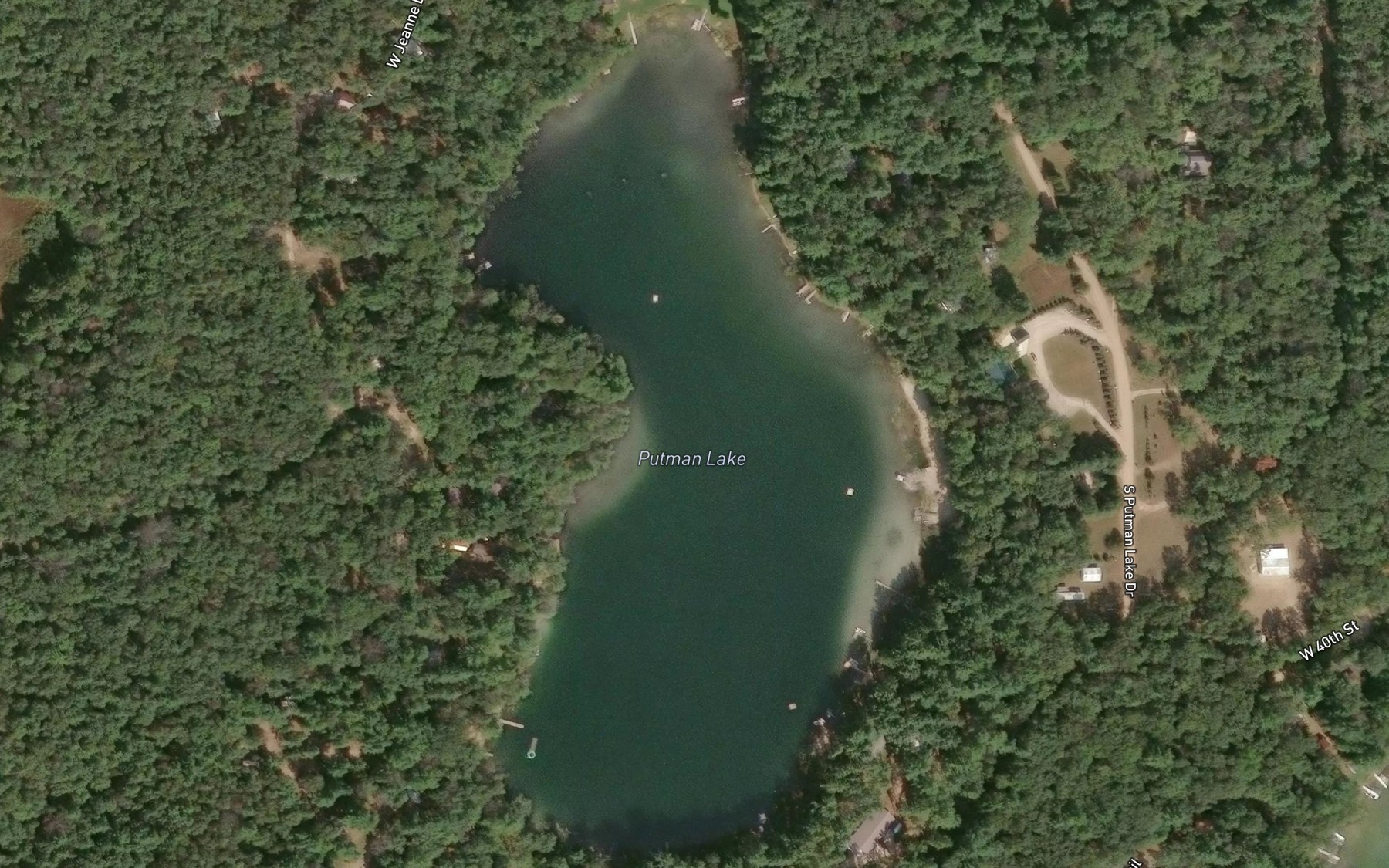 Satellite map of the Putman Lake
