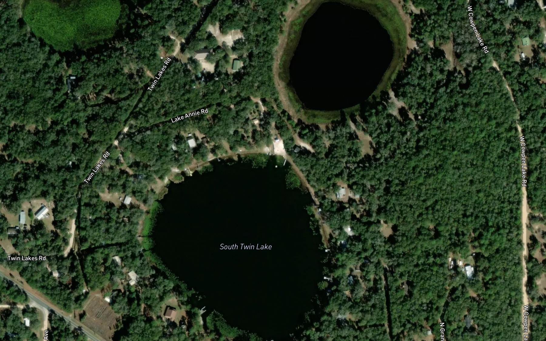 Satellite map of the South Twin Lake