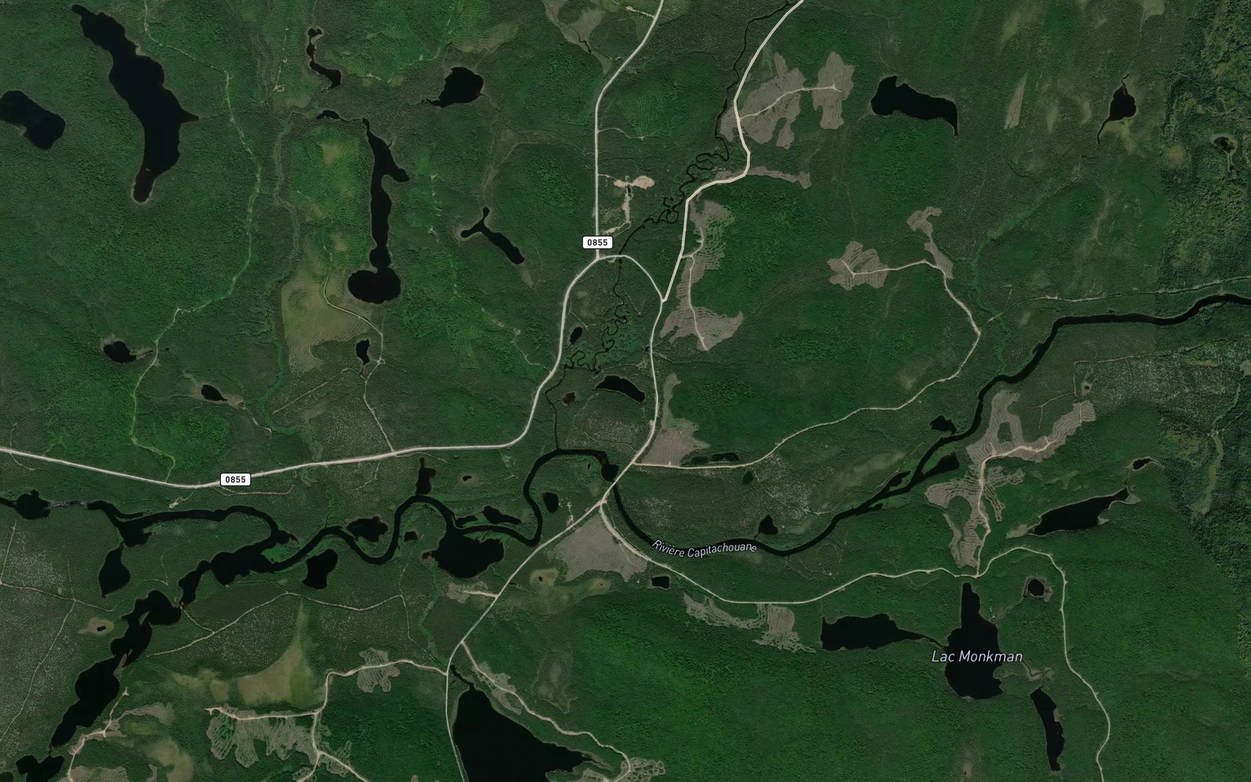 Satellite map of the Lac du Kayac