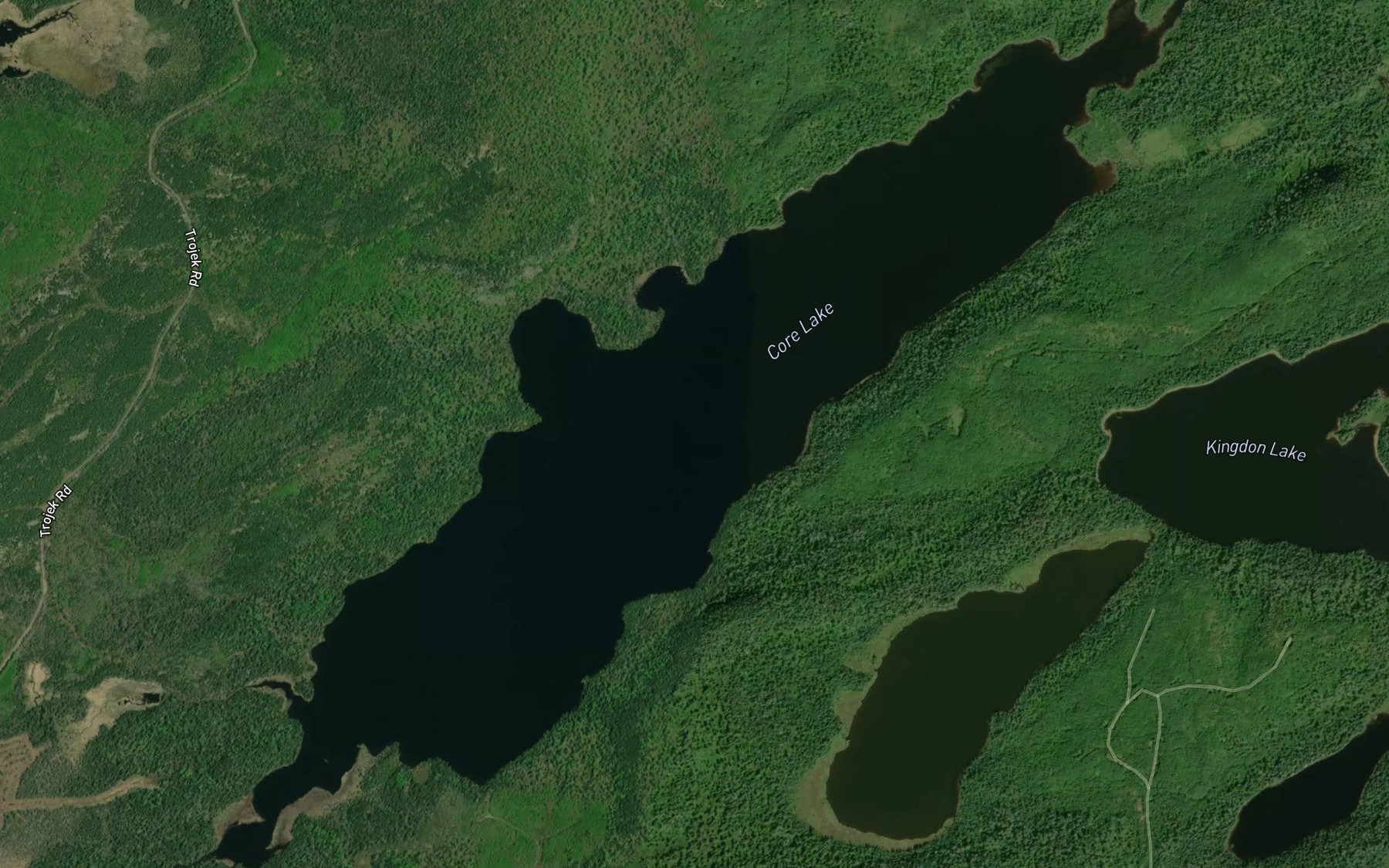 Satellite map of the Core Lake
