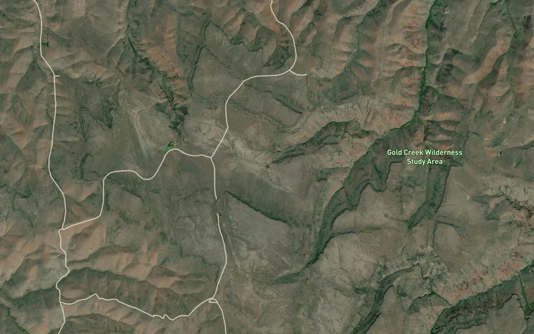 Satellite map of the Gold Creek Reservoir Number Two