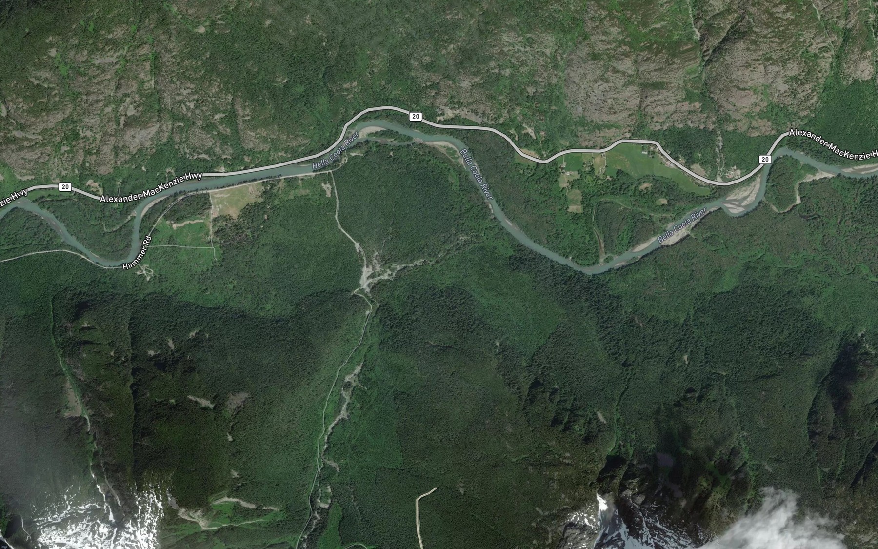Satellite map of the Cacoohtin Creek