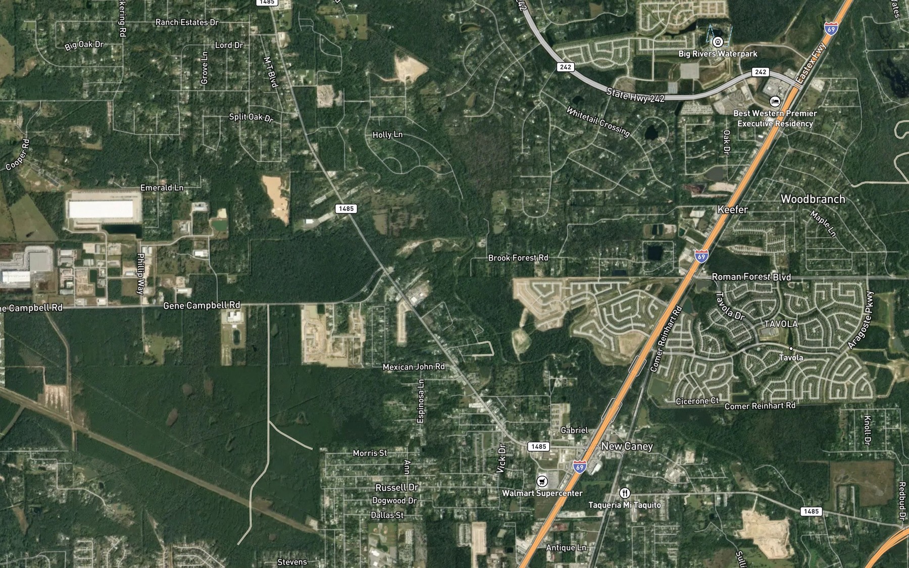 Satellite map of the Dry Creek
