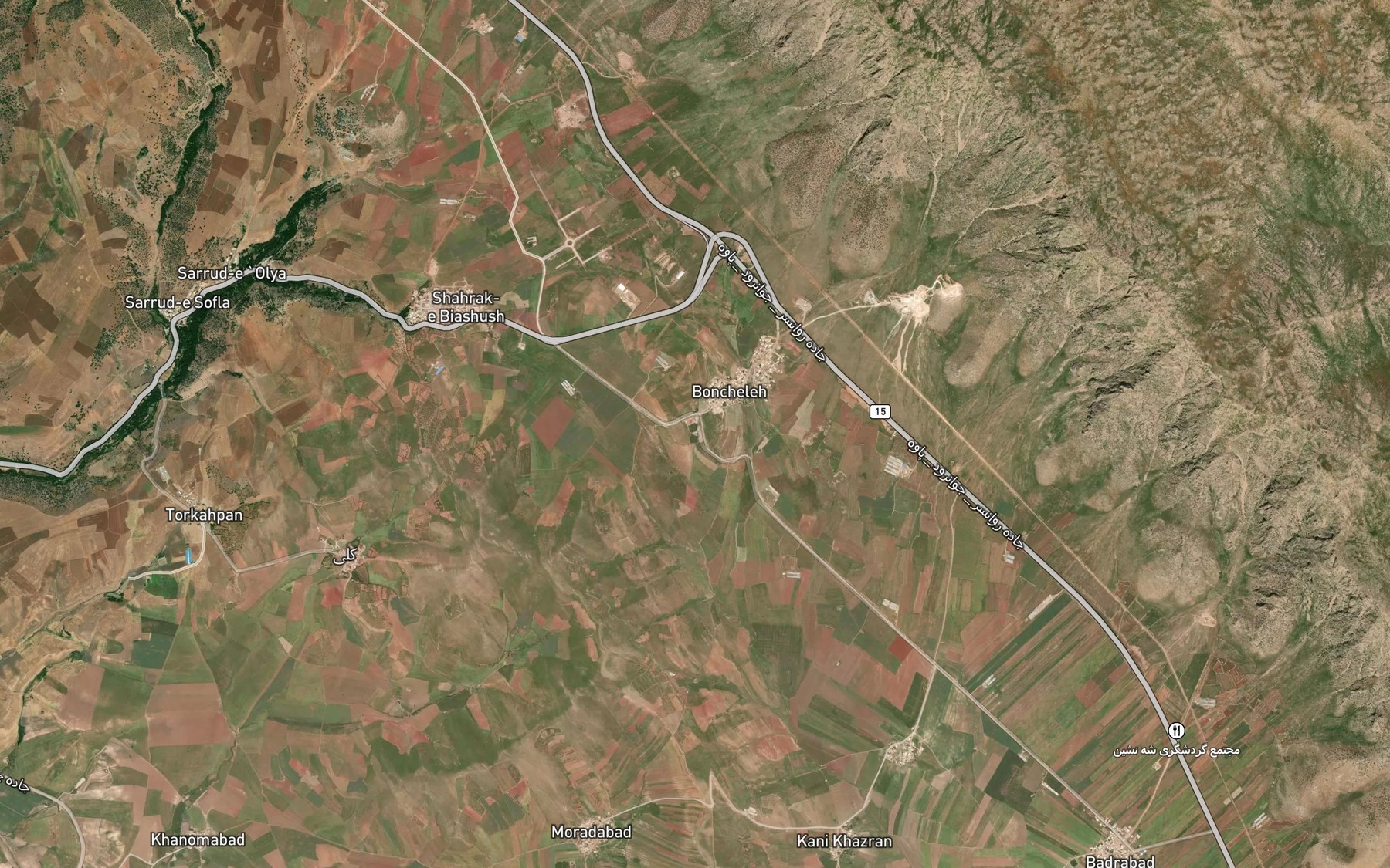 Satellite map of the Cheshmeh-ye Qahveh Khaneh