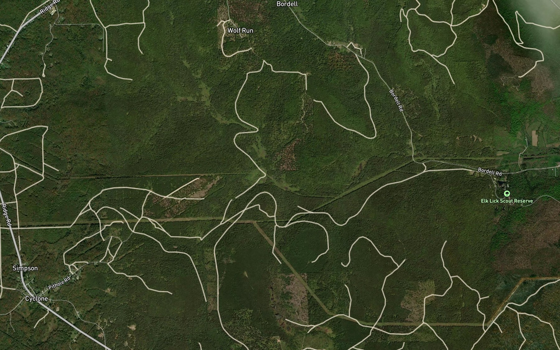 Satellite map of the Panther Run
