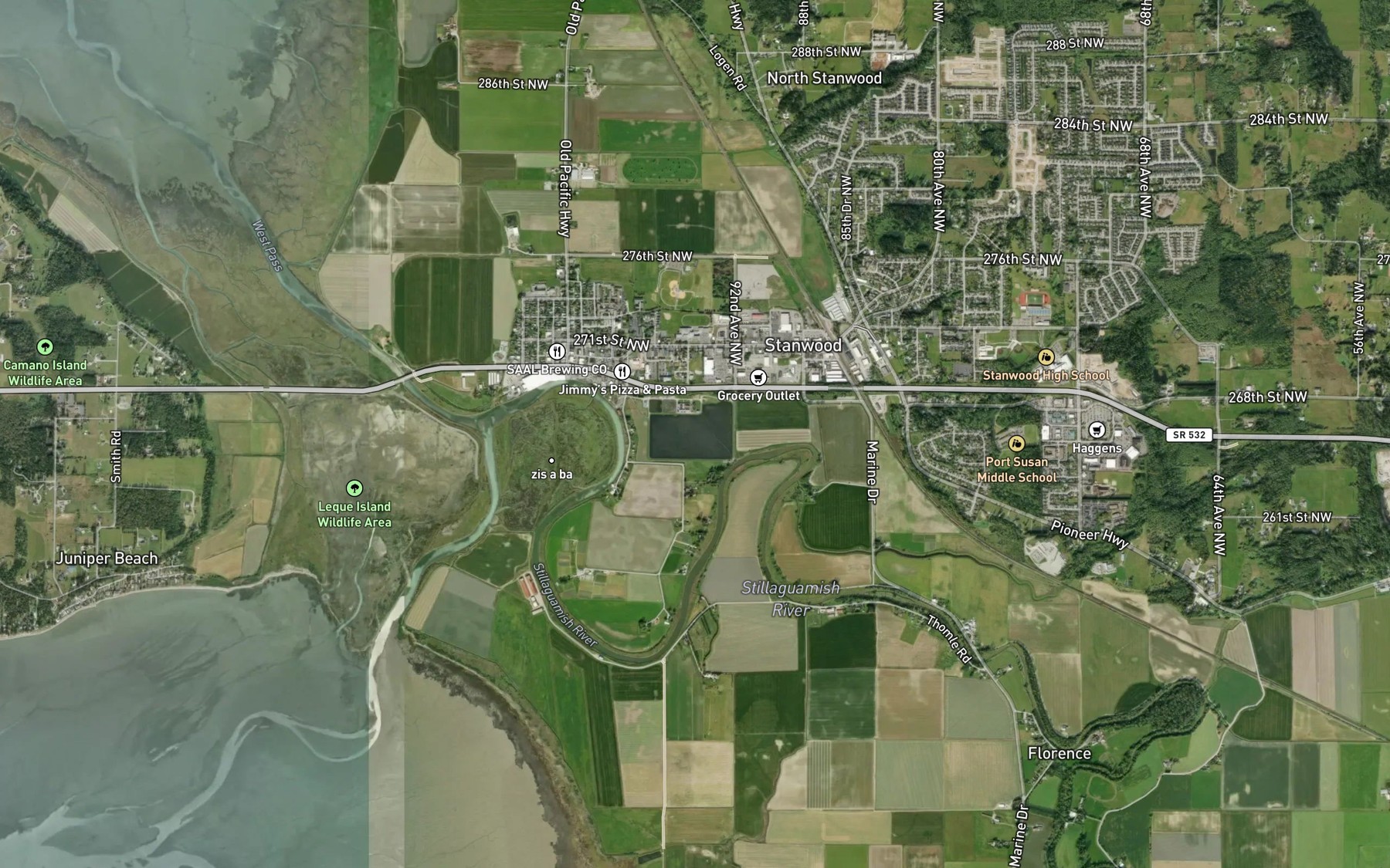 Satellite map of the Irvine Slough