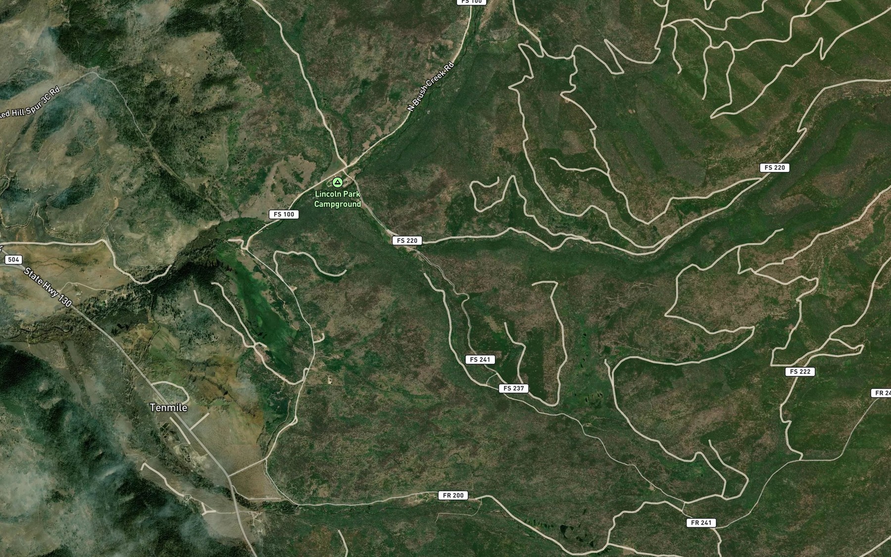 Satellite map of the Mullison Creek