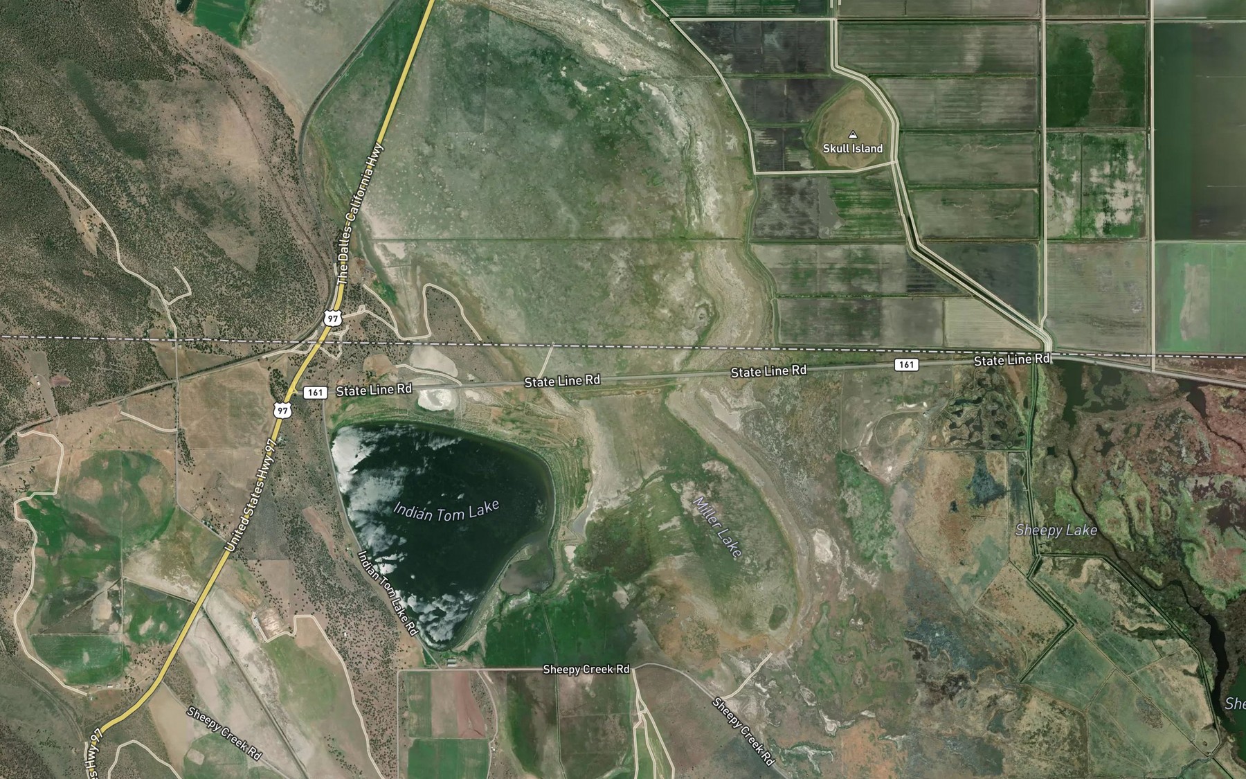 Satellite map of the Miller Lake