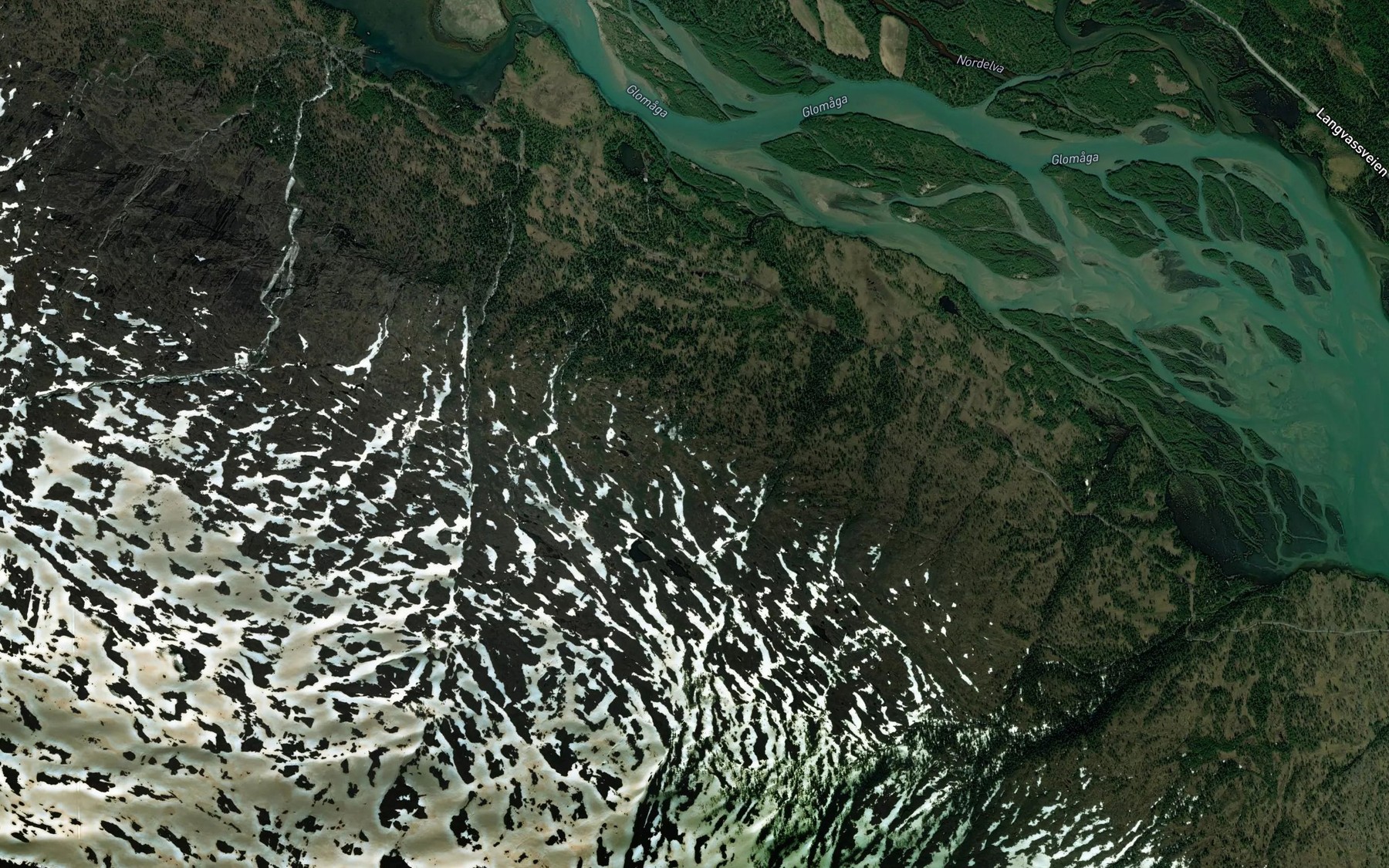 Satellite map of the Skjerbekken