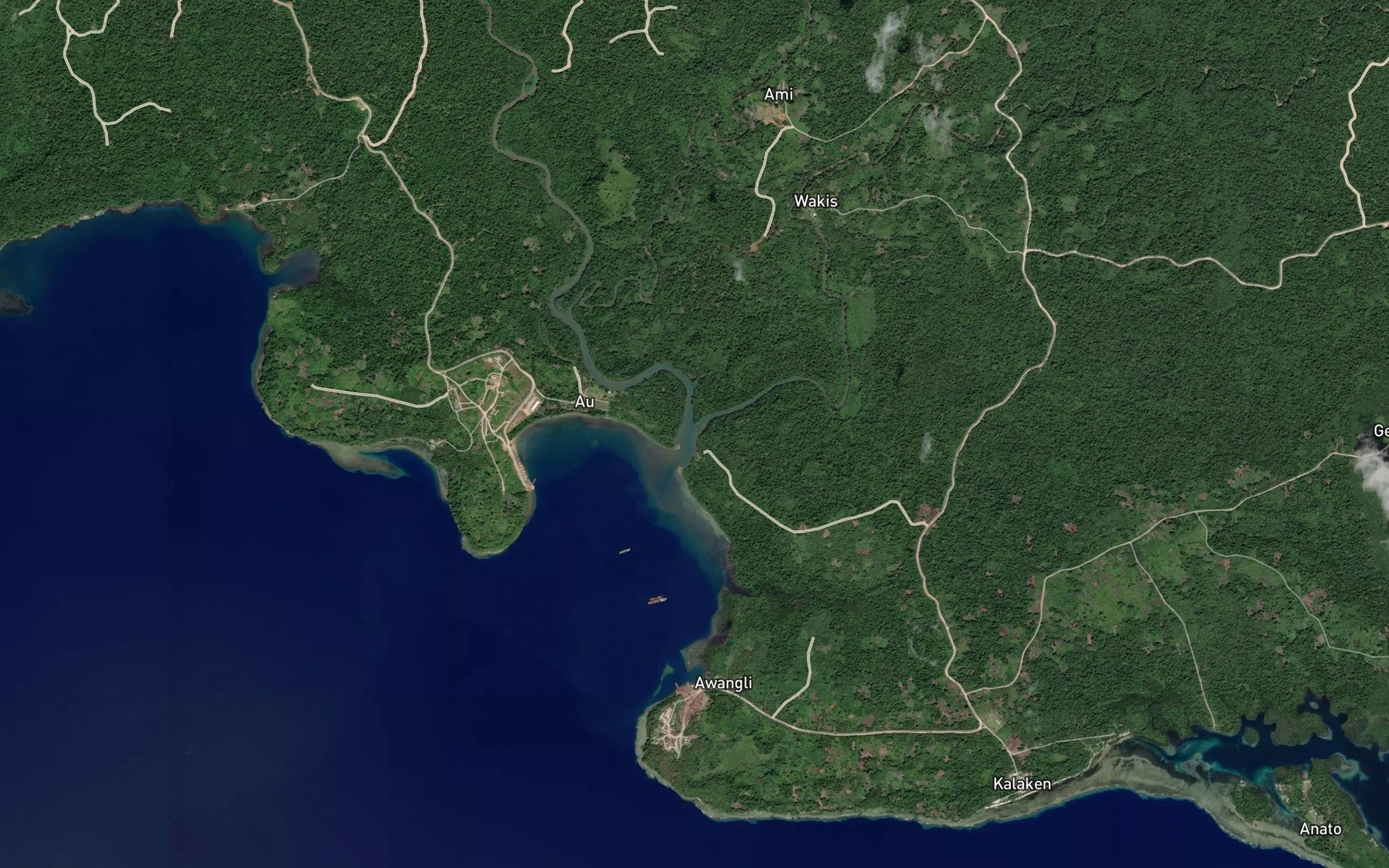 Satellite map of the East Branch Au River