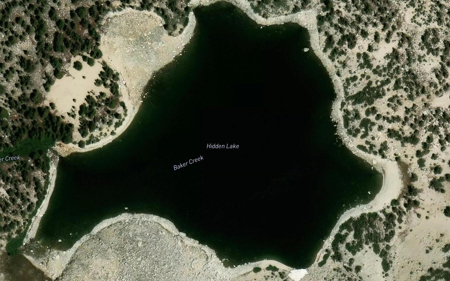 Satellite map of the Hidden Lake