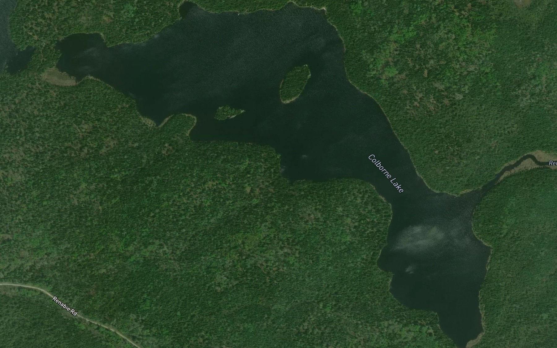 Satellite map of the Colborne Lake