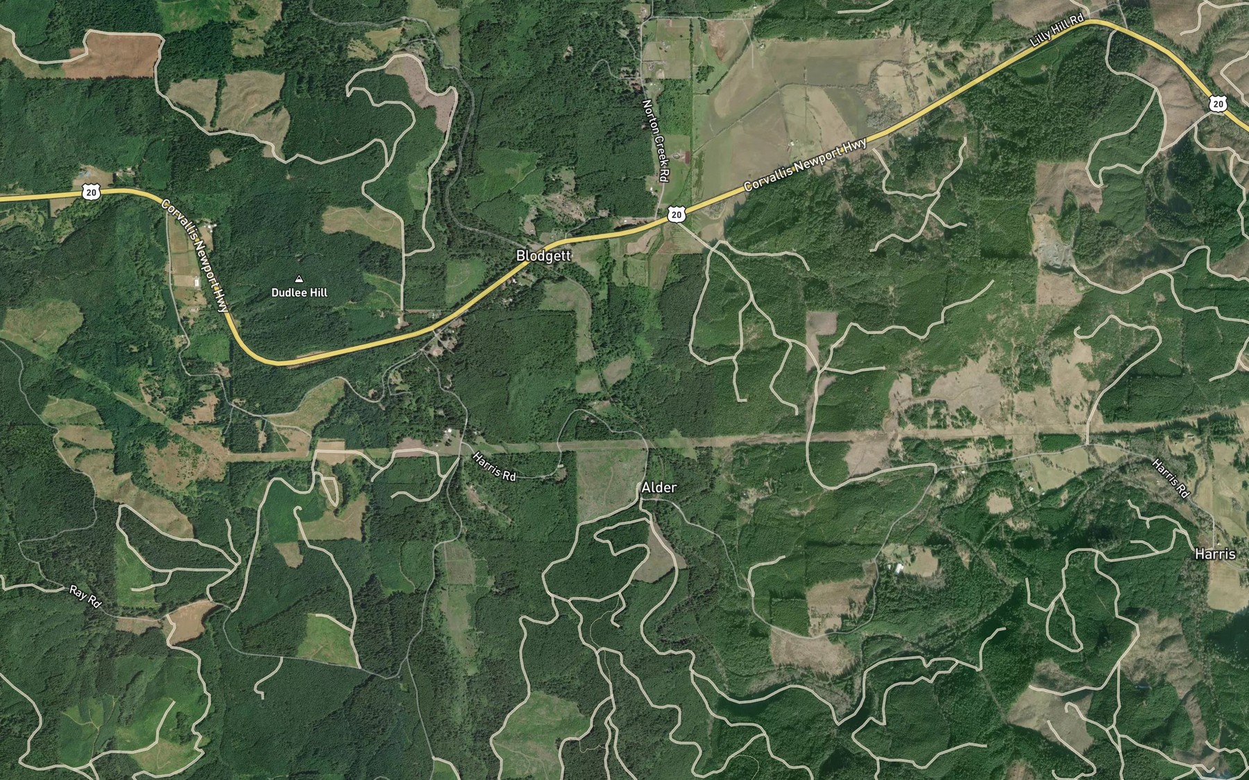 Satellite map of the Tumtum River
