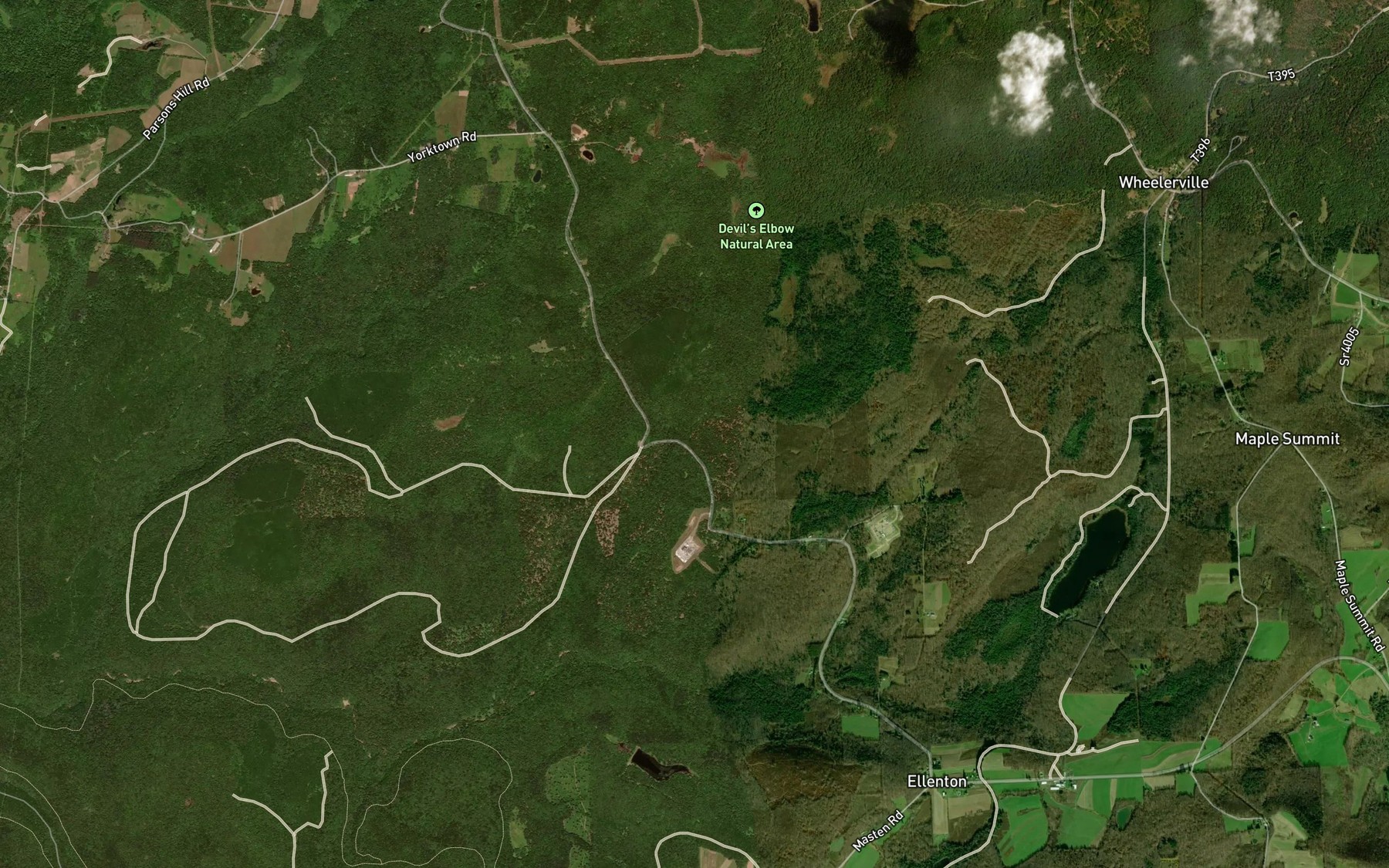 Satellite map of the Devils Elbow