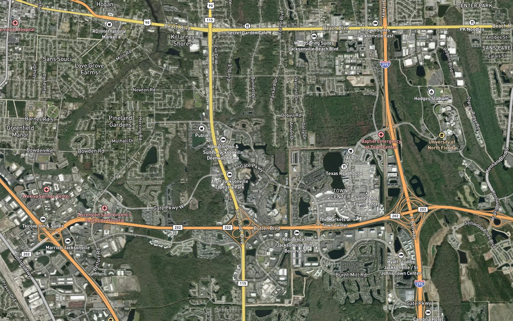 Satellite map of the First Puncheon Branch