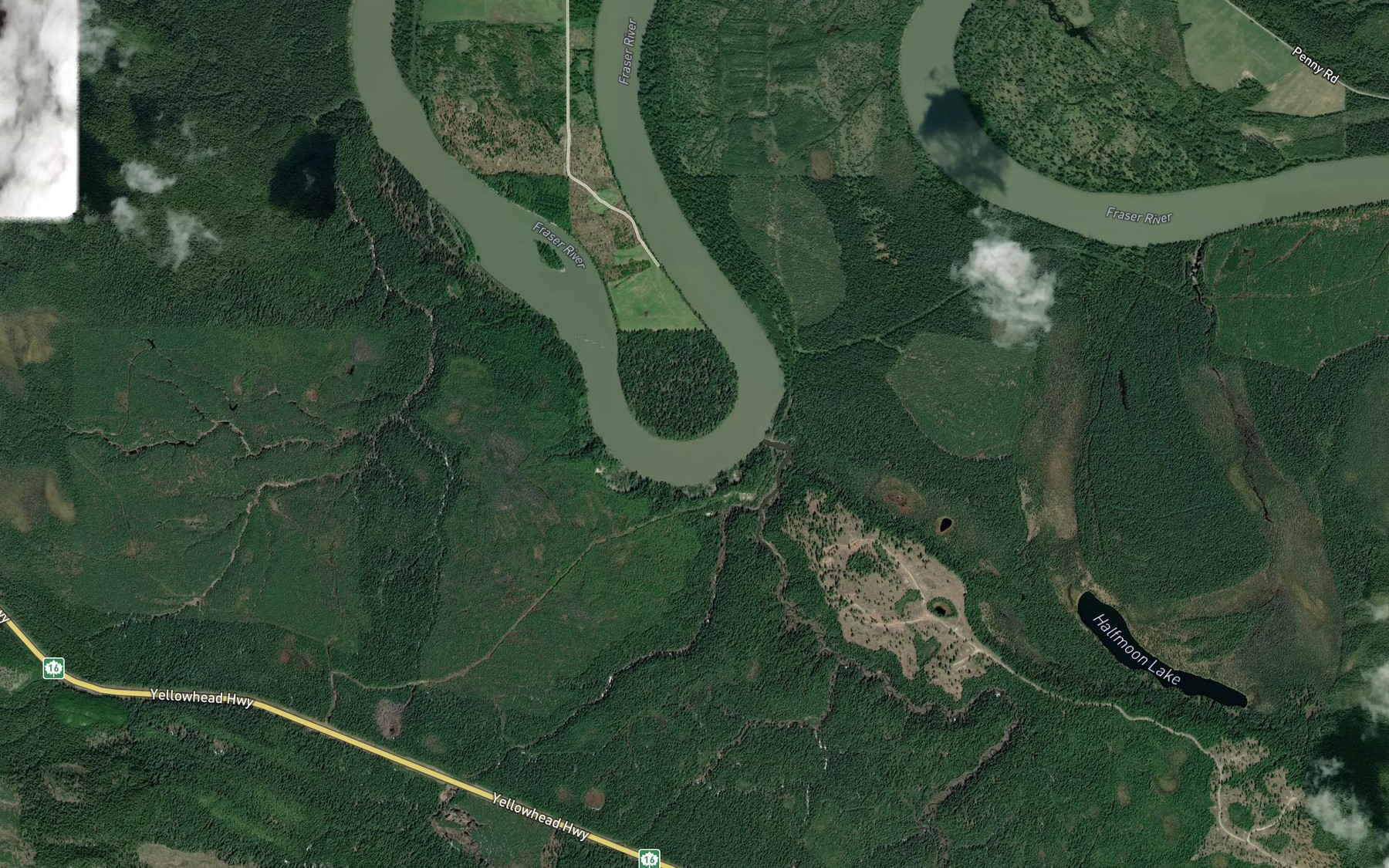 Satellite map of the Lunate Creek