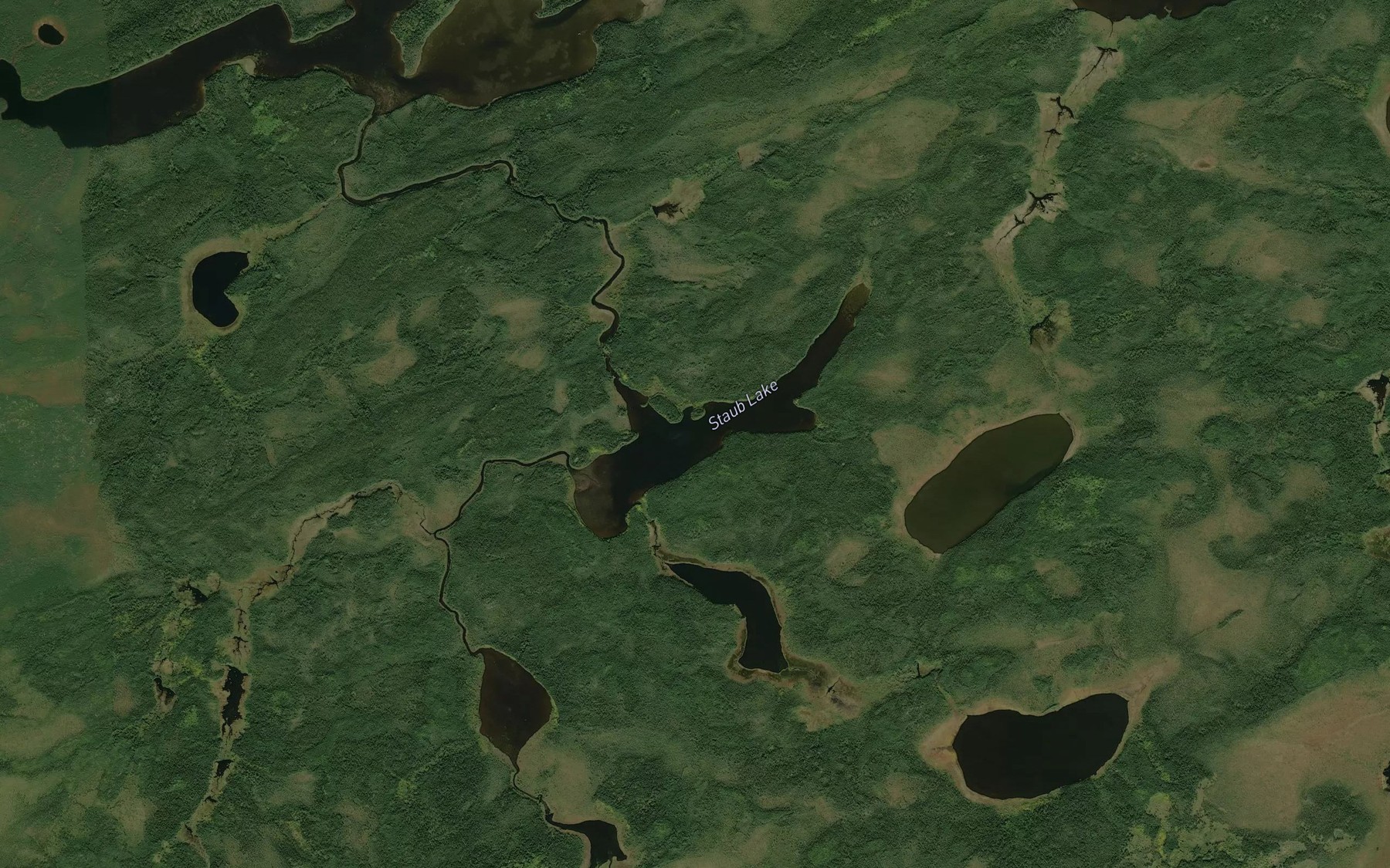 Satellite map of the Staub Lake