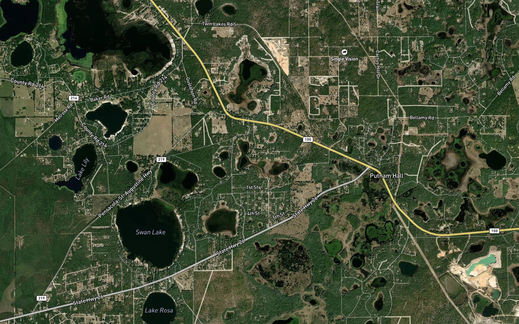 Satellite map of the Halfmoon Lake