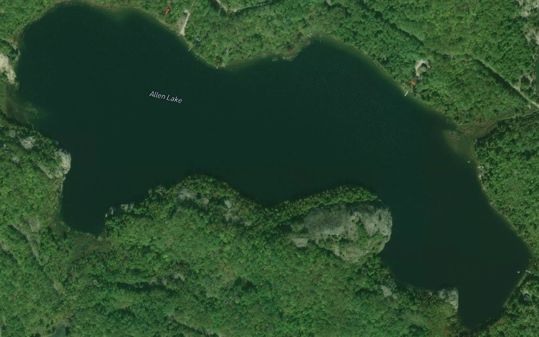 Satellite map of the Allen Lake