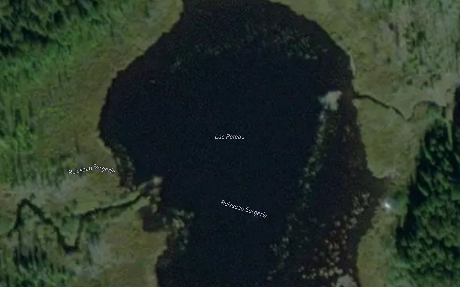Satellite map of the Lac Poteau