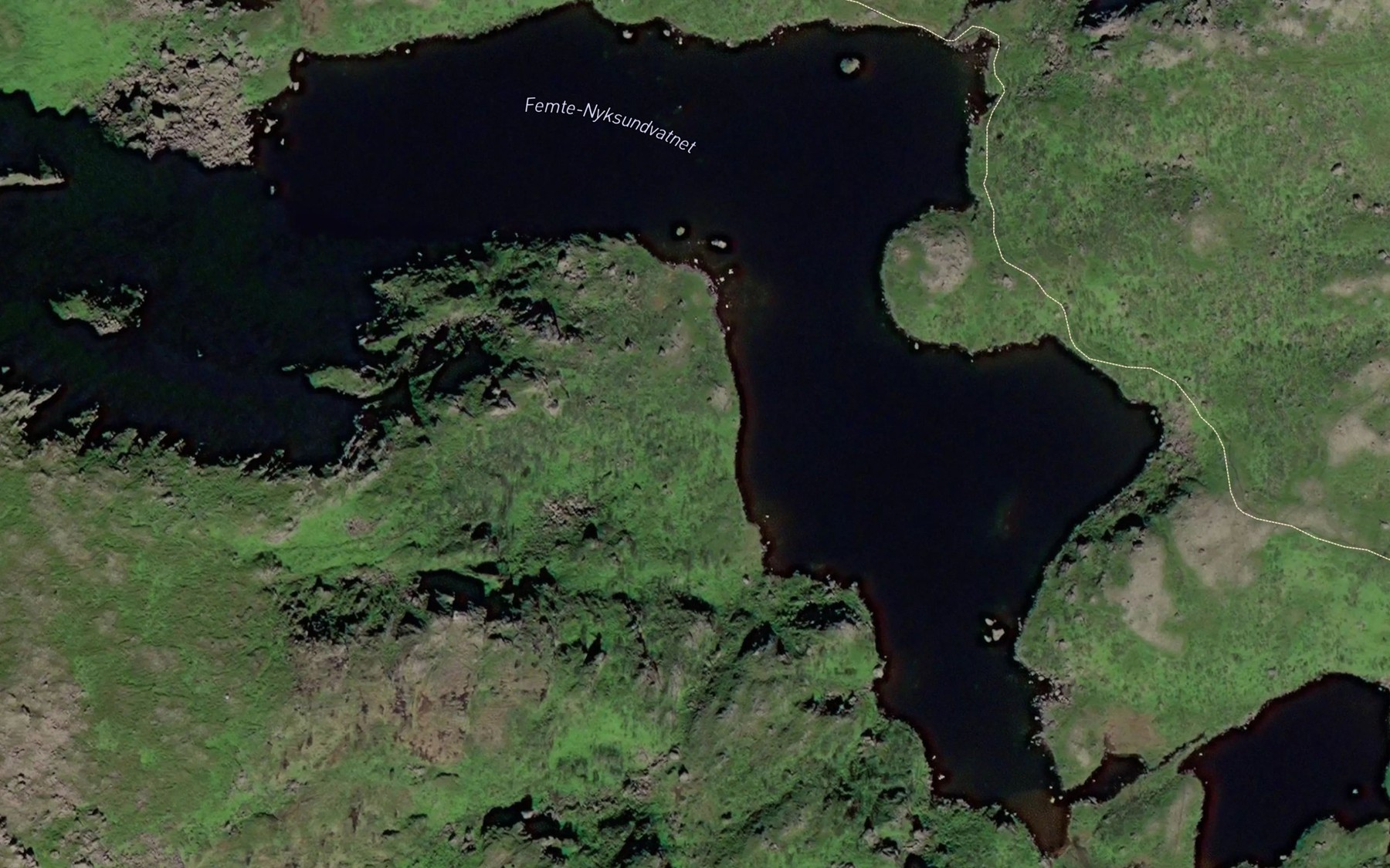 Satellite map of the Femte-Nyksundvatnet