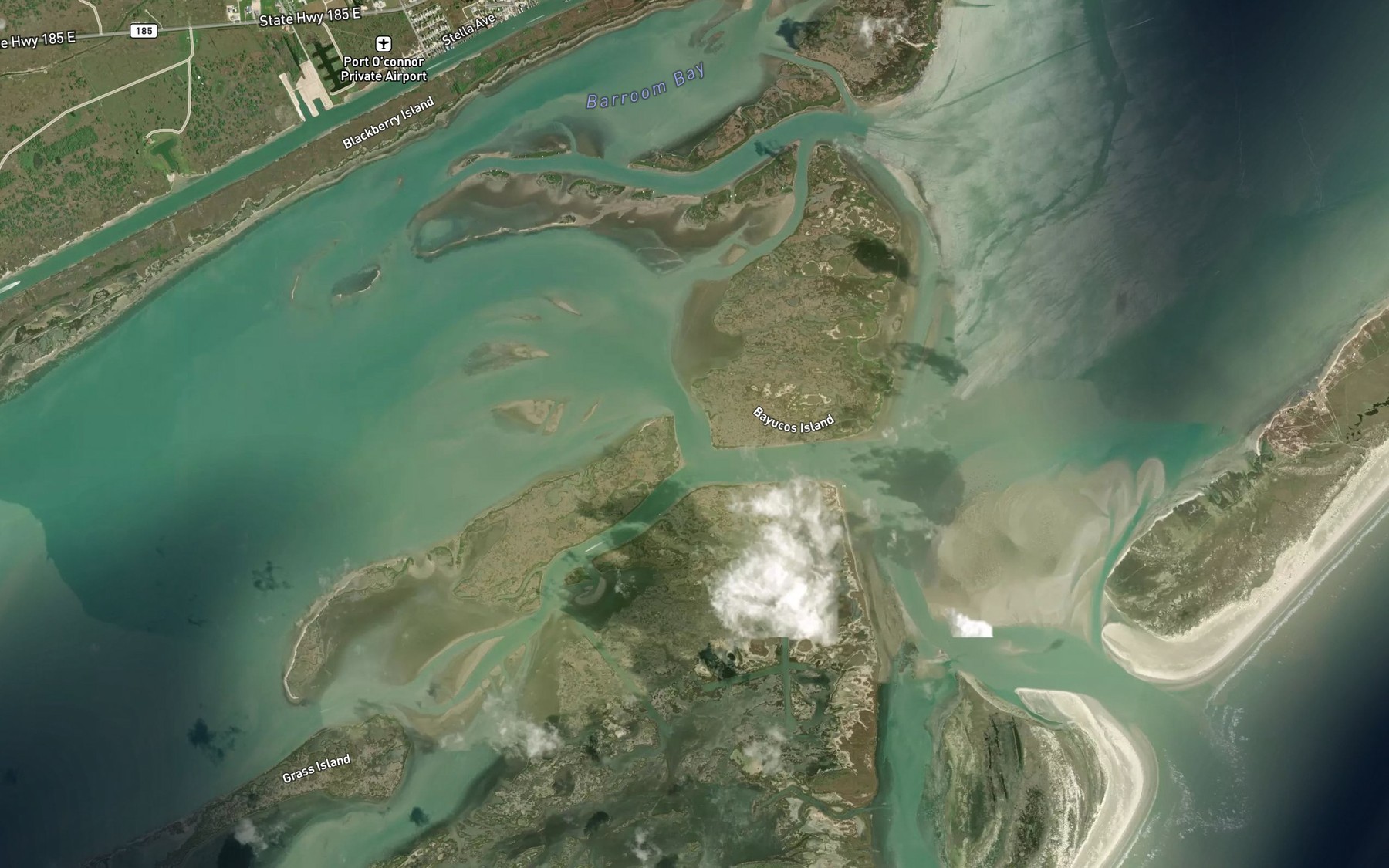 Satellite map of the Mitchells Cut