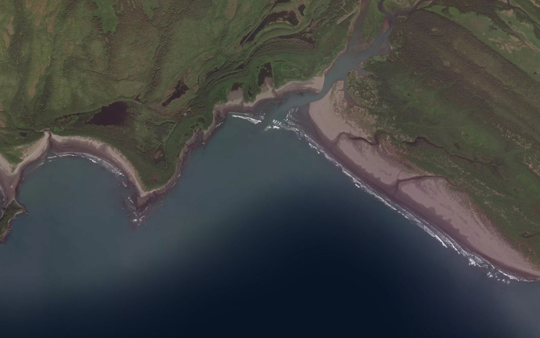 Satellite map of the Katalla Bay