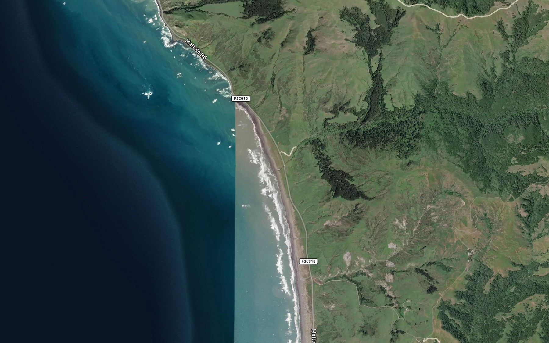 Satellite map of the Davis Creek