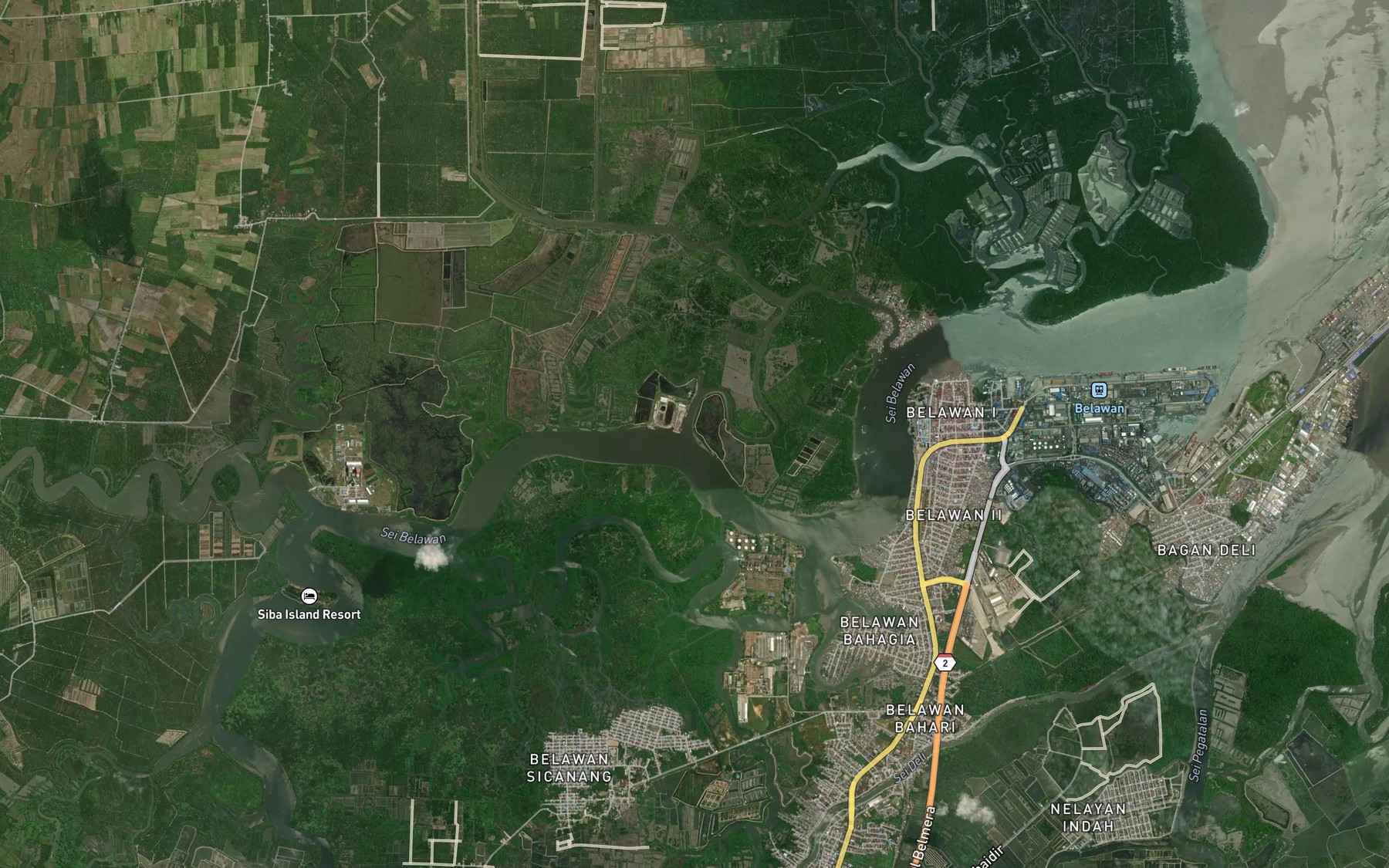 Satellite map of the Sungai Sisir Gunting