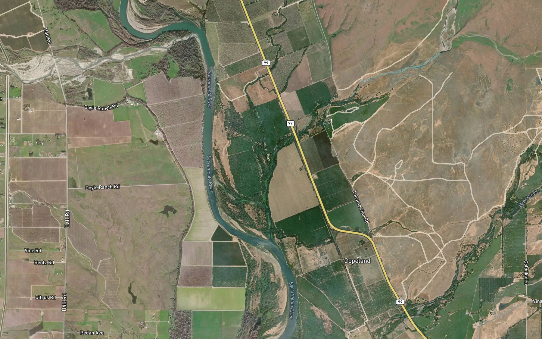 Satellite map of the Champlin Slough