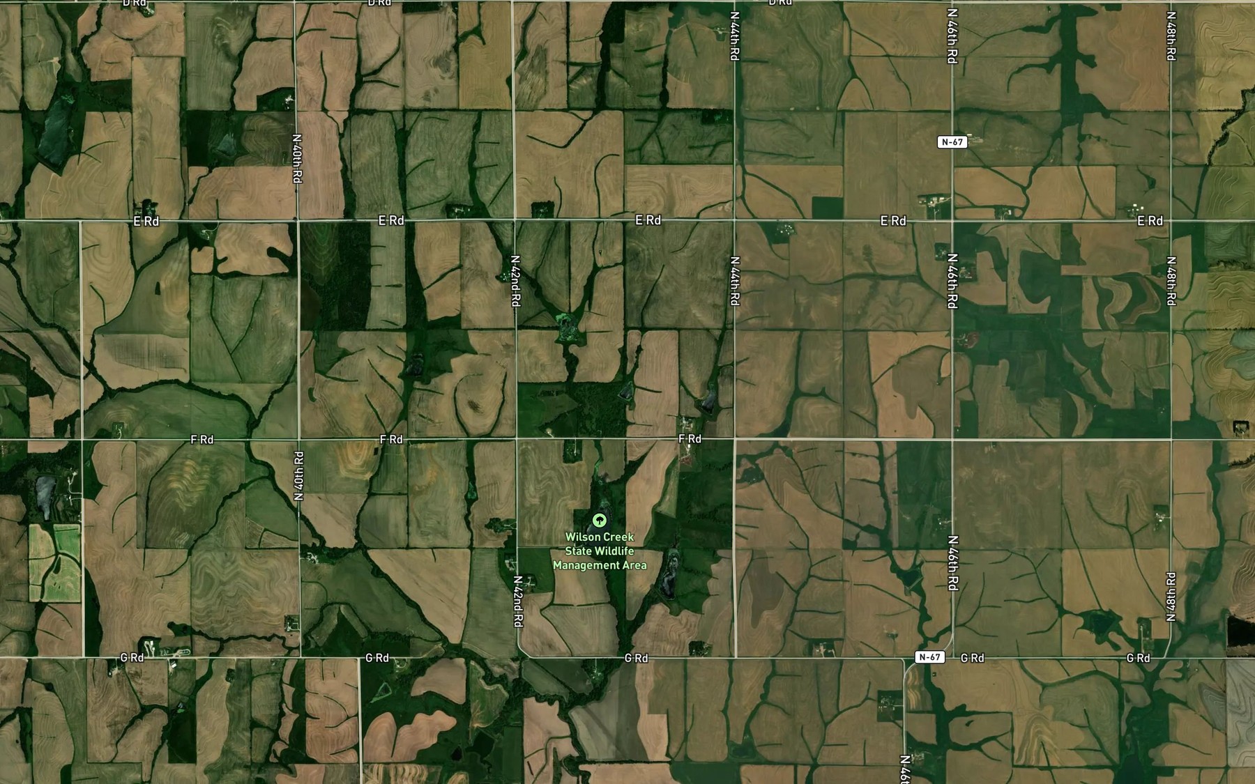 Satellite map of the Wilson Creek Reservoir I- 23