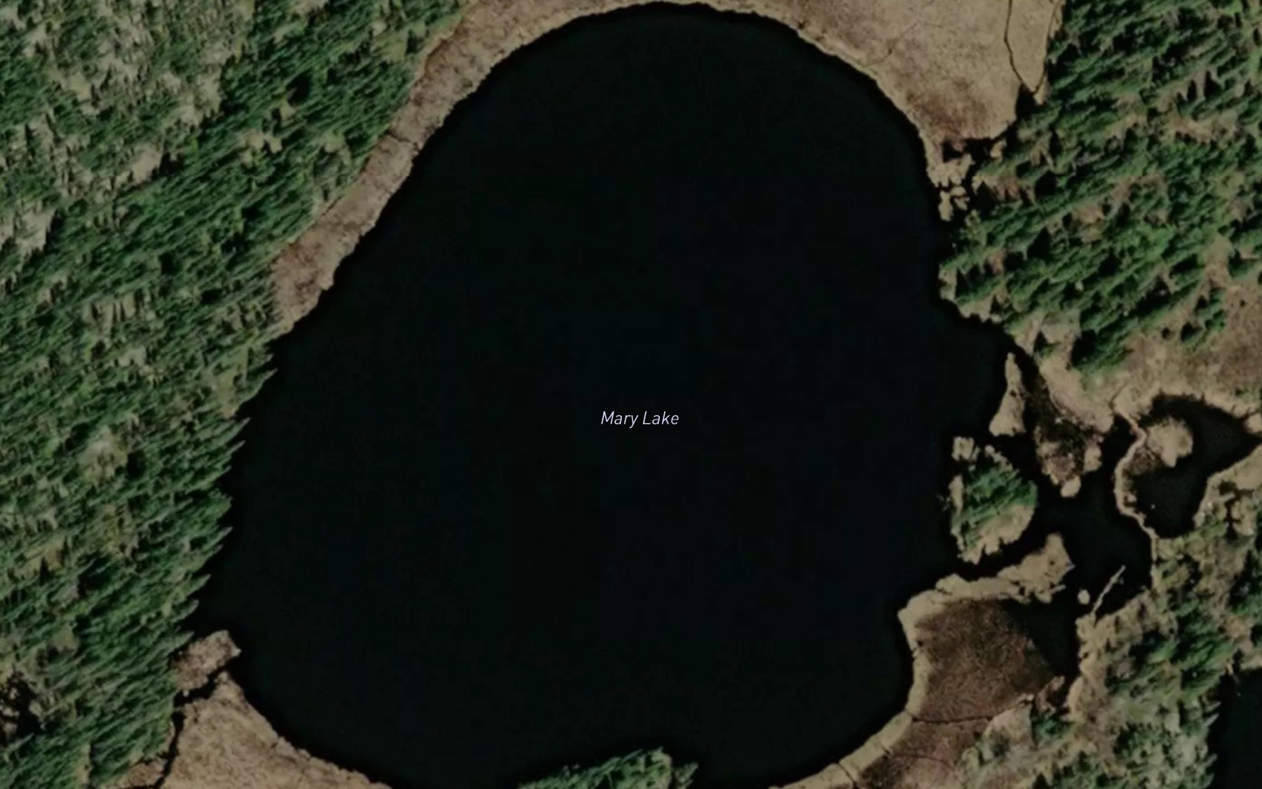 Satellite map of the Mary Lake