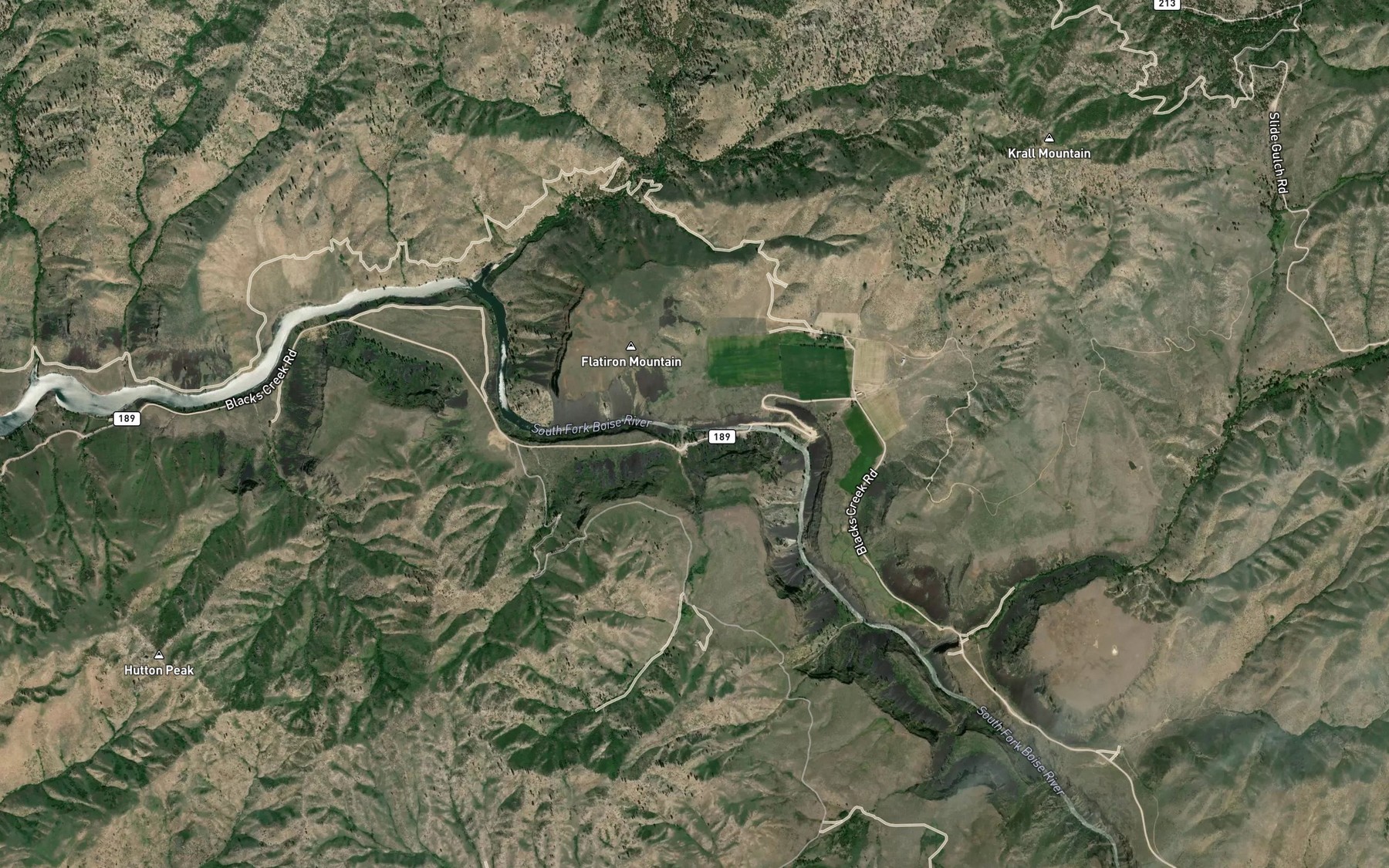 Satellite map of the Crank Creek