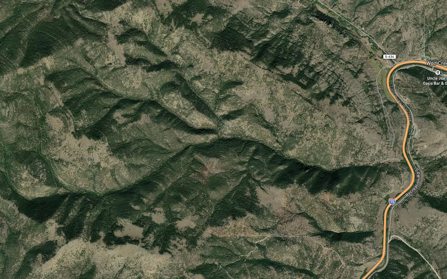 Satellite map of the Main Fork Little Creek