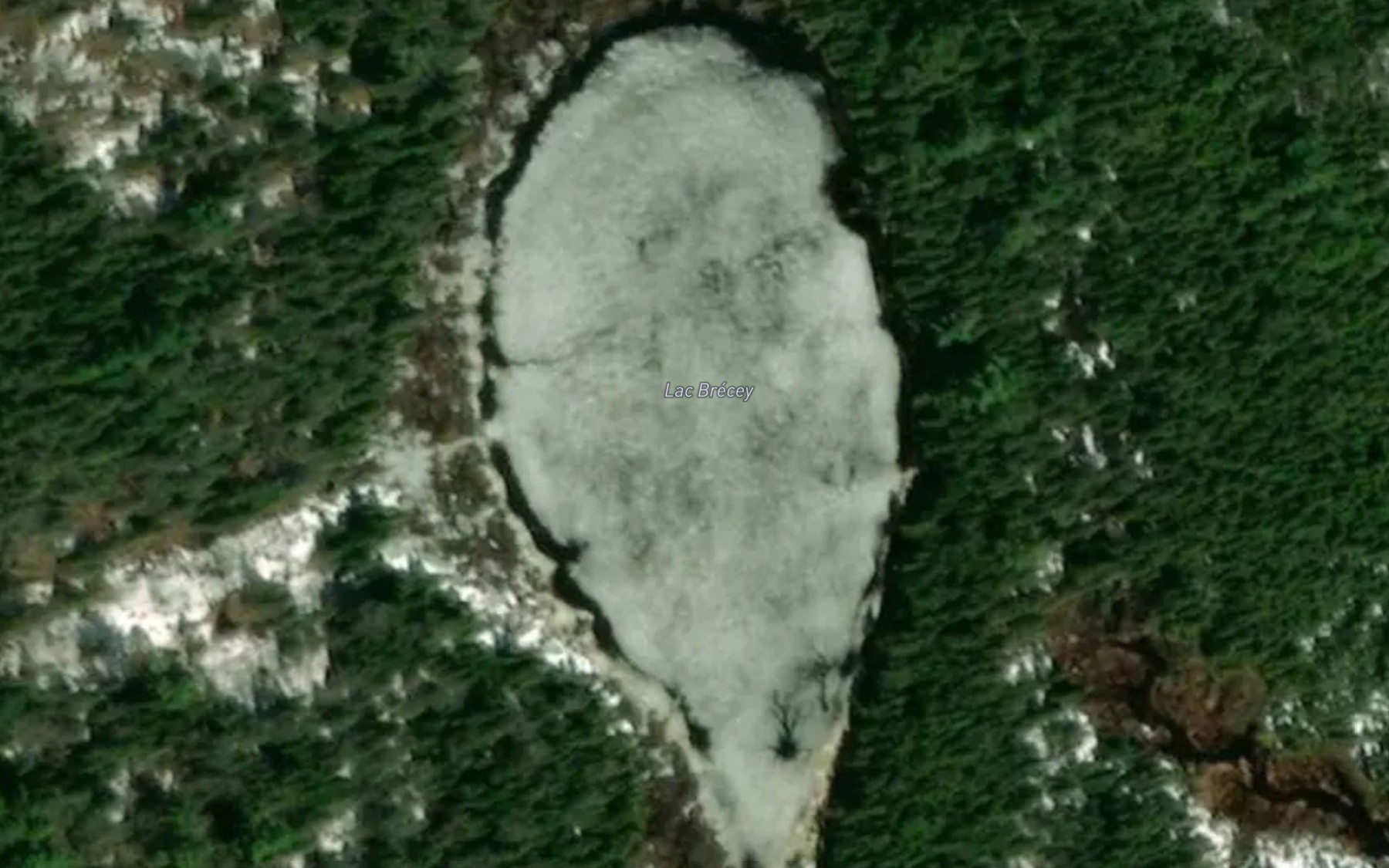 Satellite map of the Lac Brecey