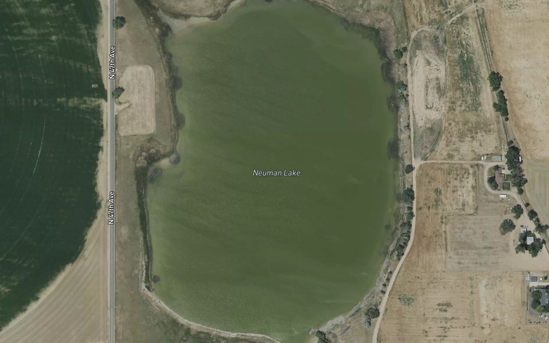 Satellite map of the Neuman Lake