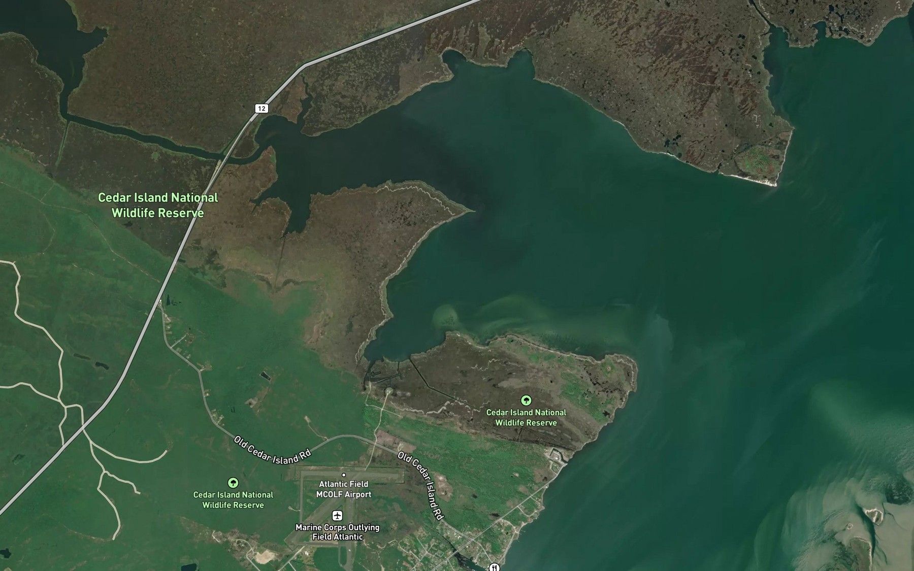 Satellite map of the Barry Bay