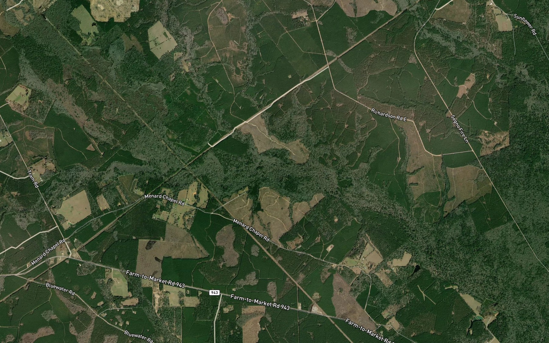 Satellite map of the Yellow Branch