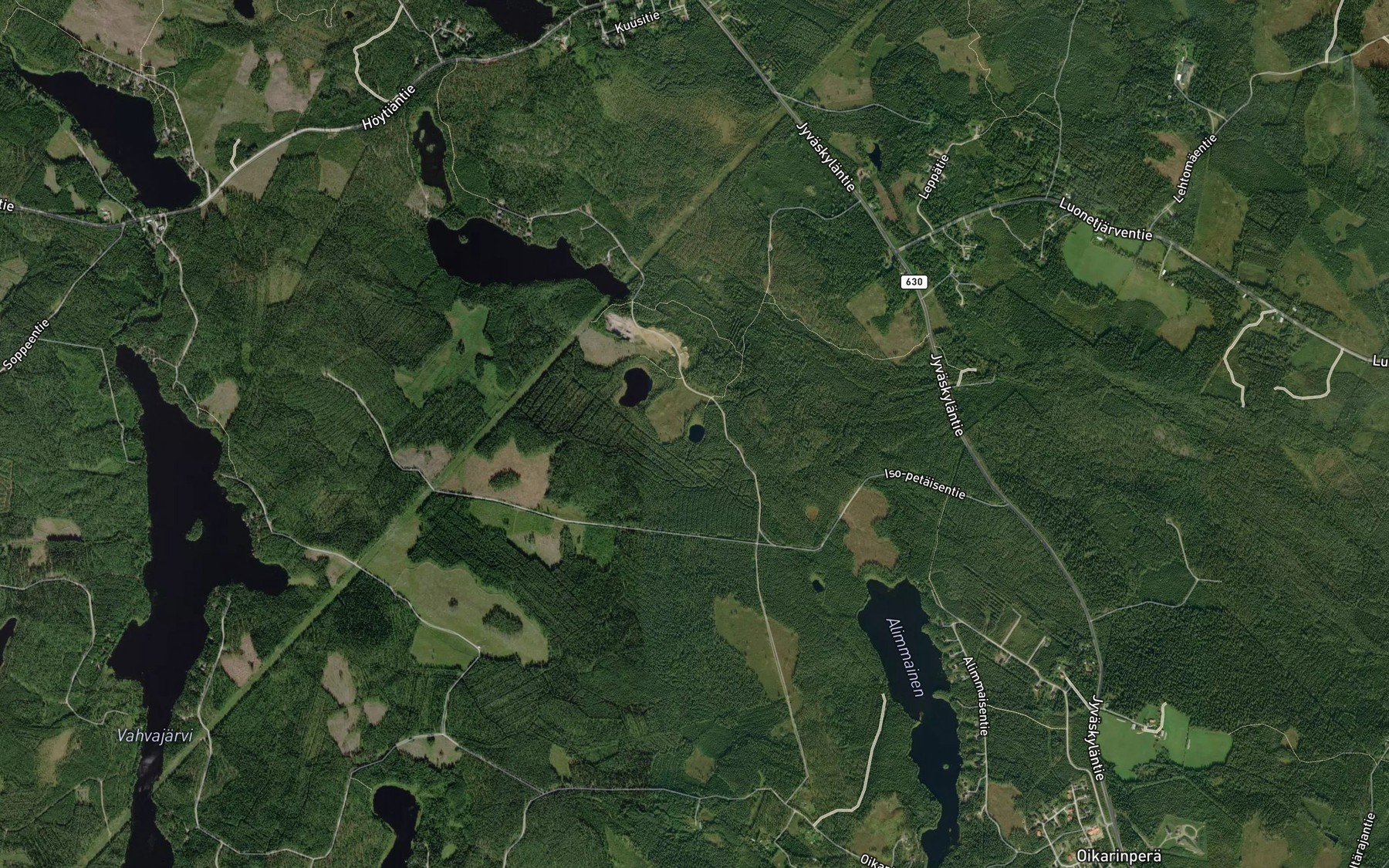 Satellite map of the Valkea-Petainen
