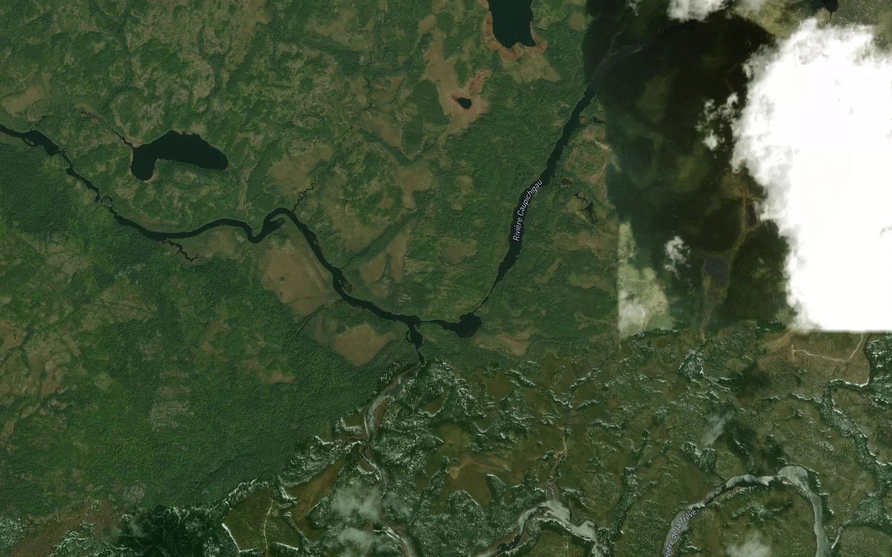 Satellite map of the Riviere Caupichigau