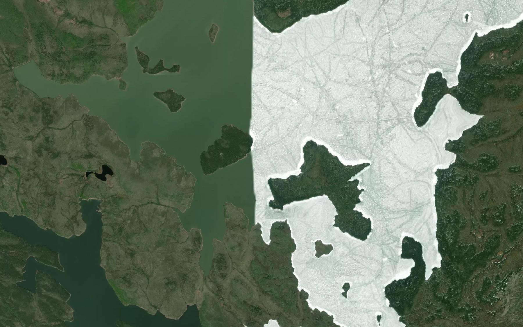 Satellite map of the Mistataykamik Bay