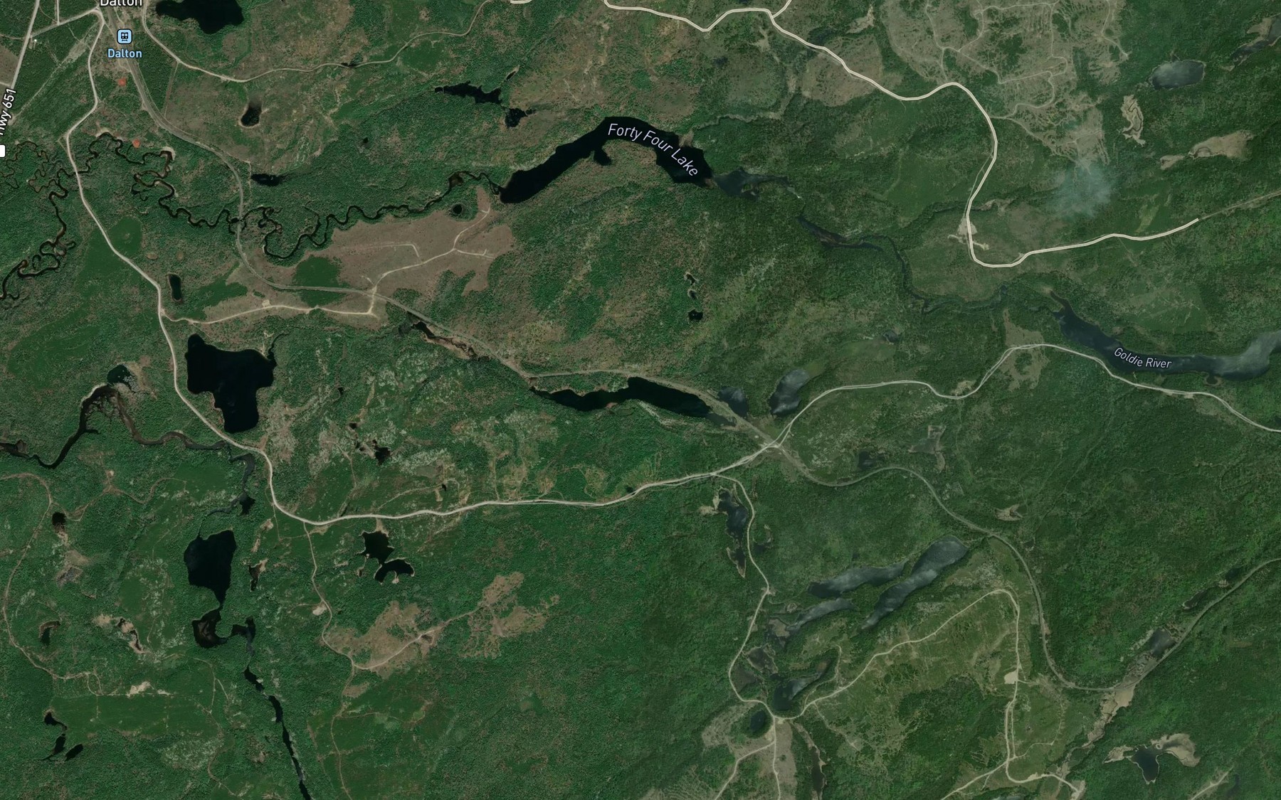 Satellite map of the Buckhorn Lake
