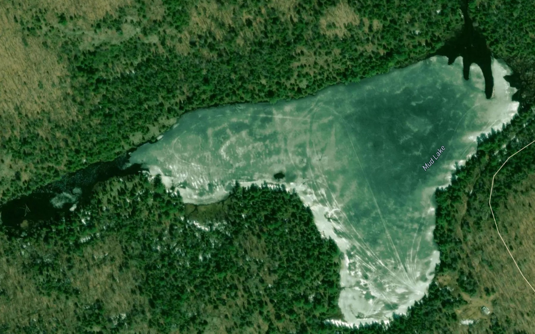 Satellite map of the Mud Lake