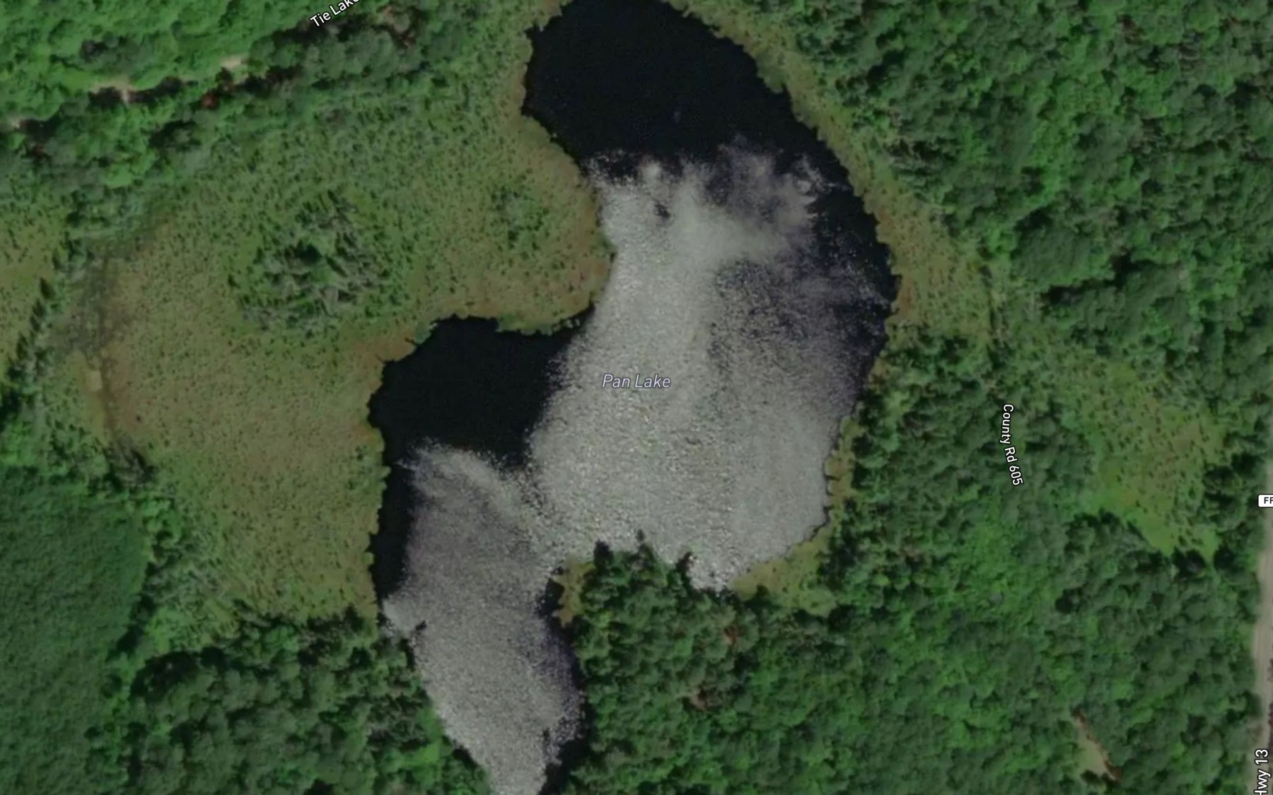 Satellite map of the Pan Lake
