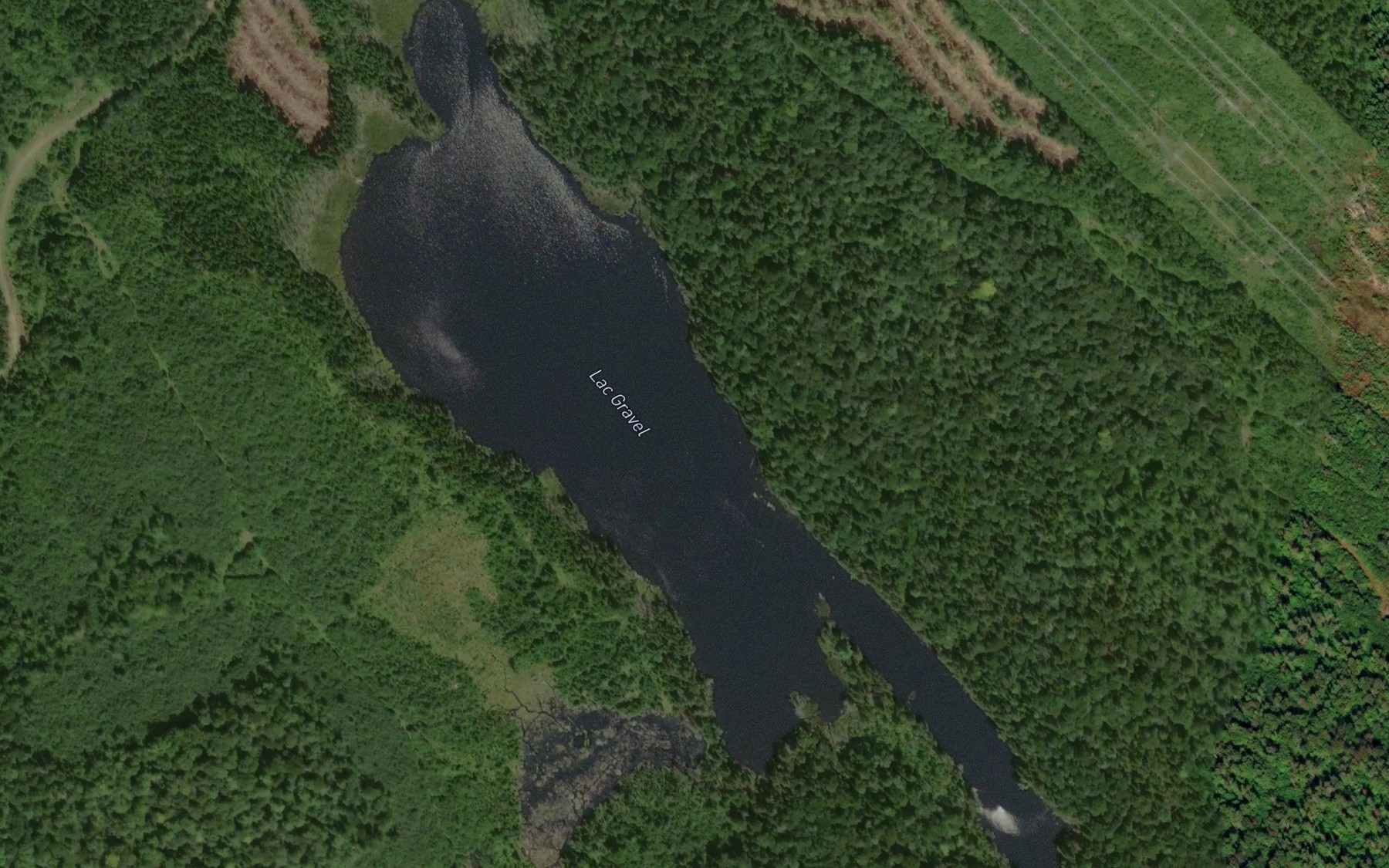Satellite map of the Lac Gravel